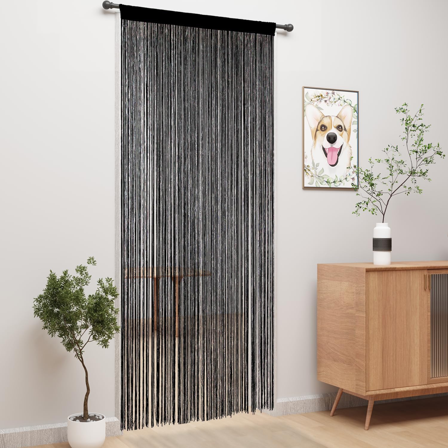 YIIBAII Door String Curtains Black 39x110