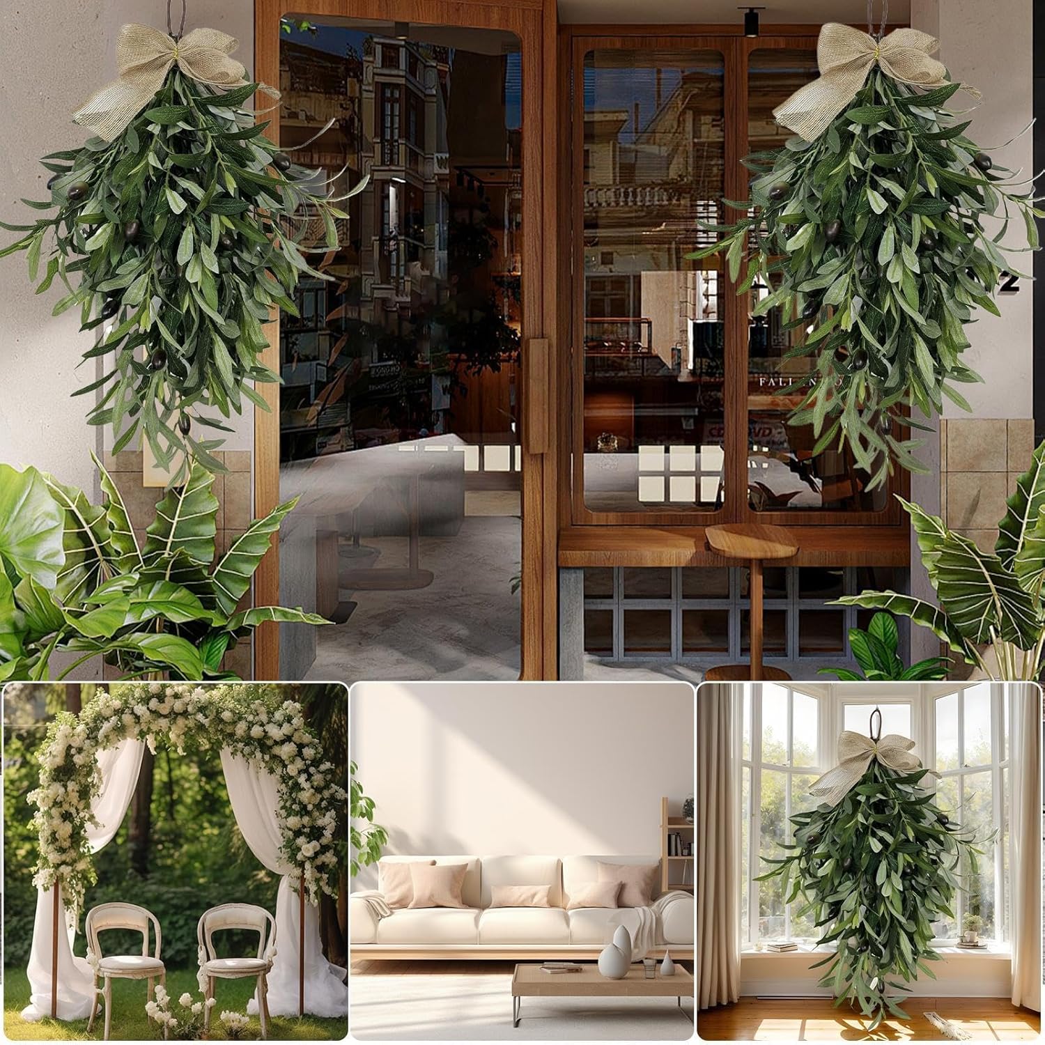 Olive Swag Wreath 24 Inch Artificial Greenery Garland