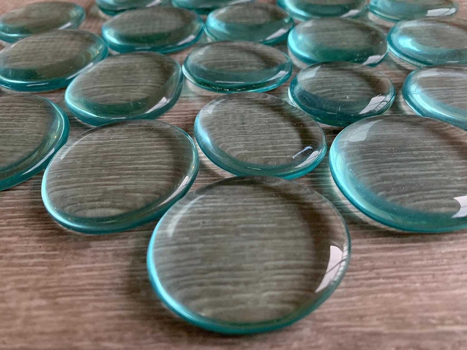Aqua Blue Obsidian Smooth Stones 10 Piece Set