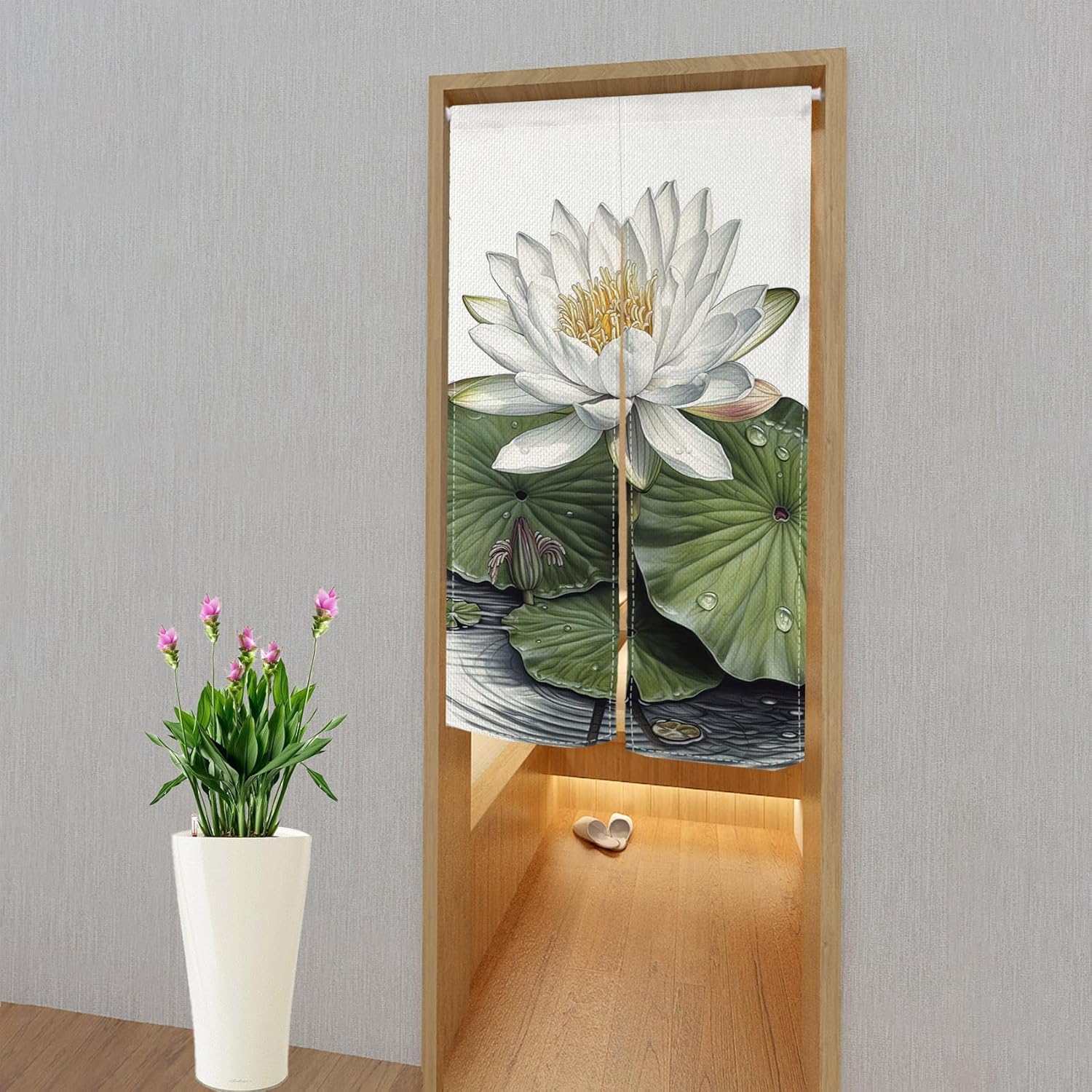 Leowefowa Noren Doorway Curtain Decor Panel