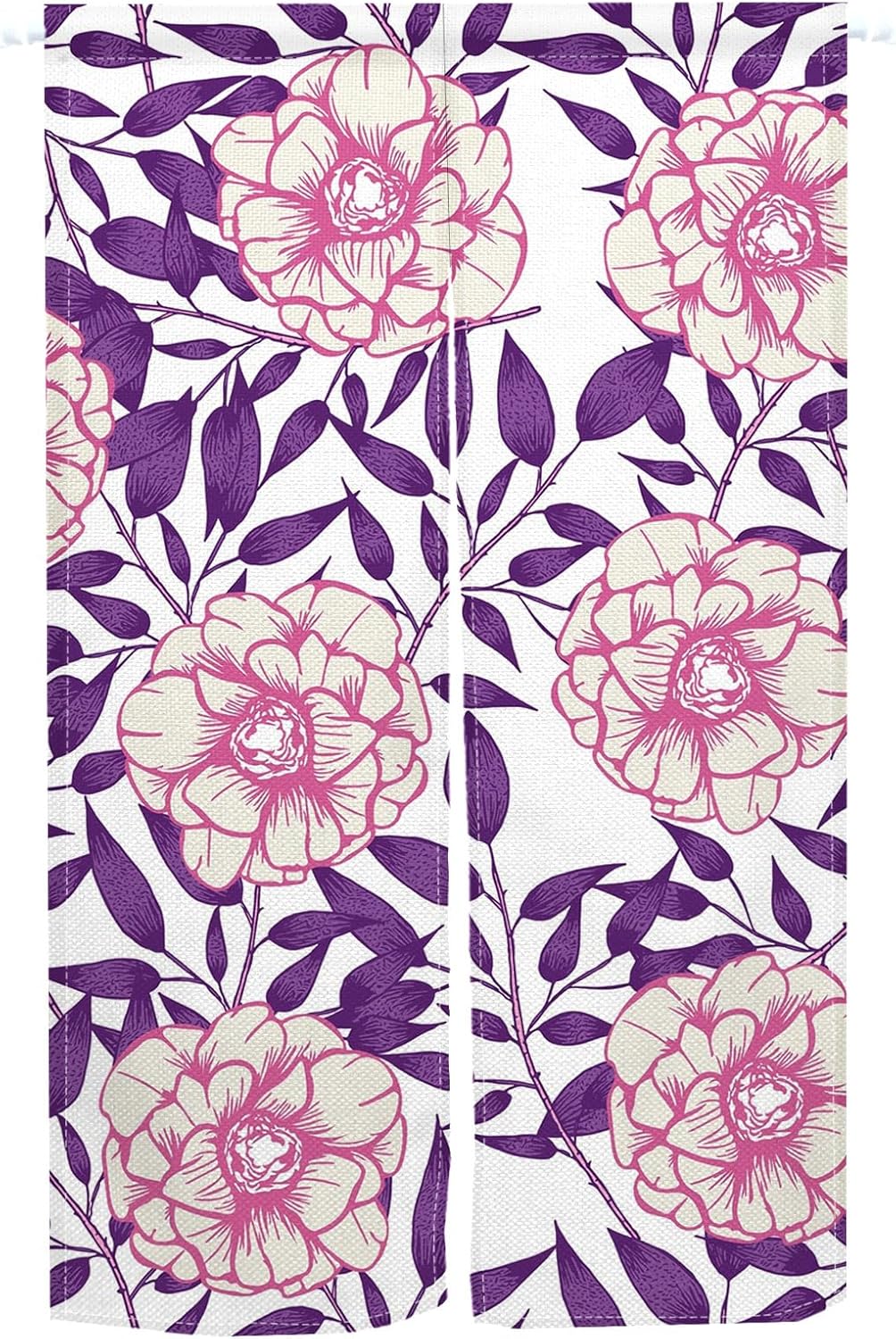Bloomy Flowers Noren Curtain 34x60 Inch