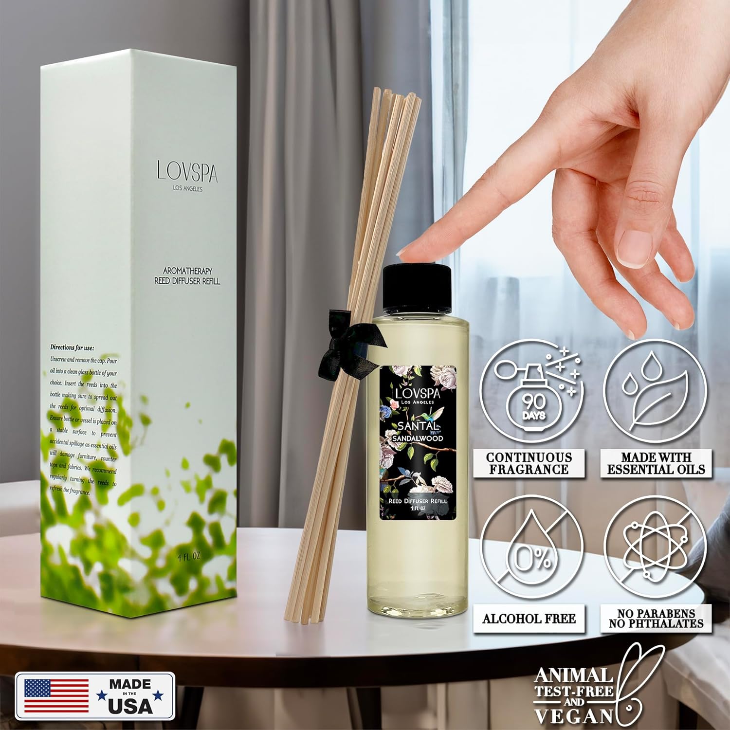 LOVSPA Santal Sandalwood Reed Diffuser Oil Refill 4oz