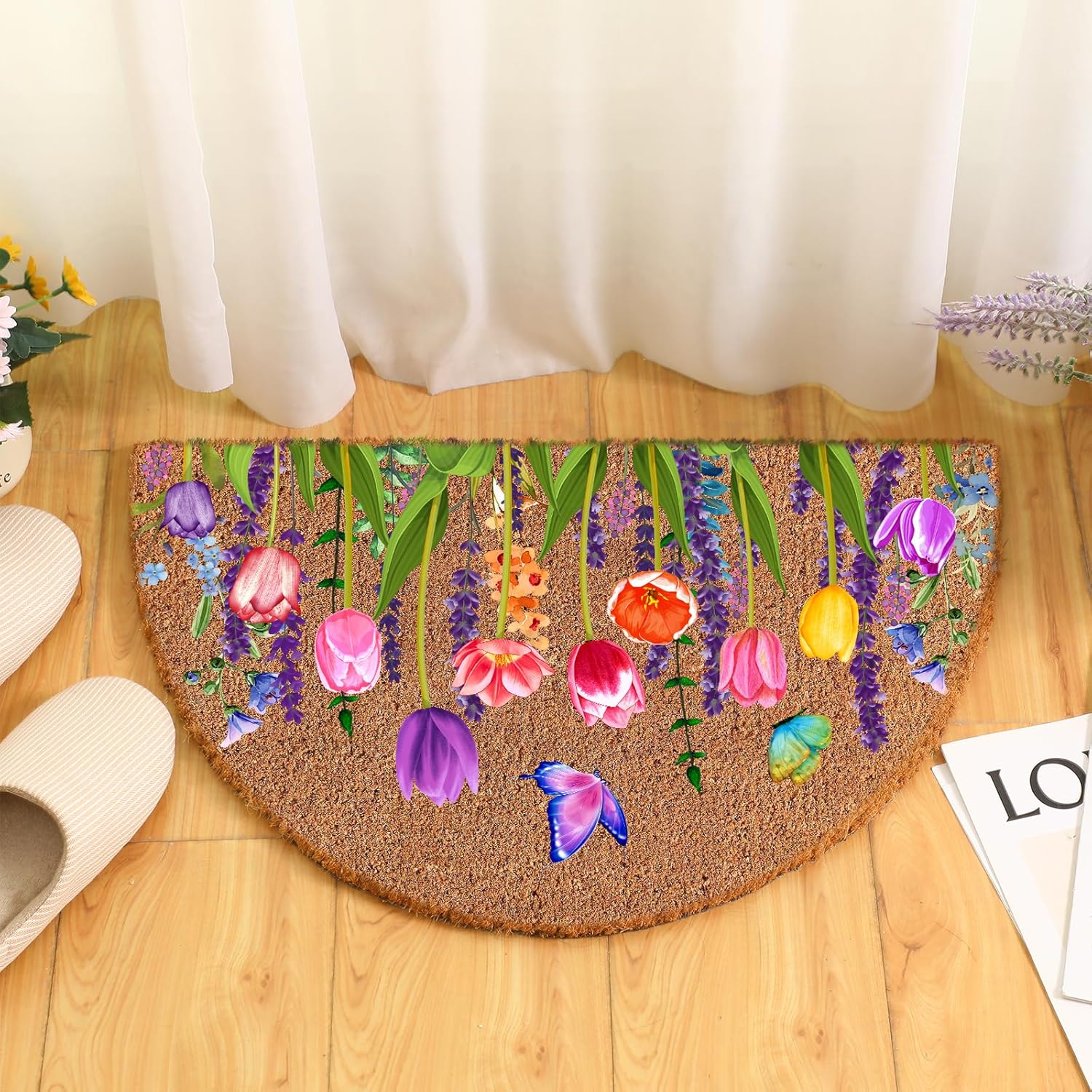 Ceenna Spring Doormat with Butterfly Design 16x24 Inches