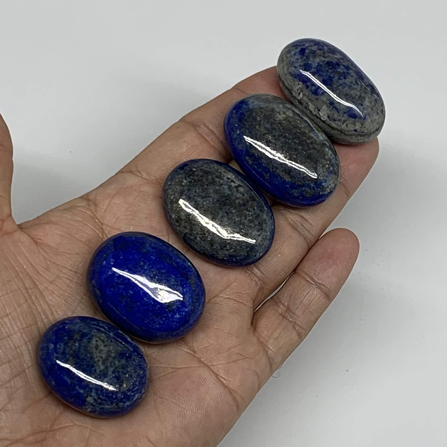 5pcs Natural Blue Lapis Lazuli Palm Stones from Afghanistan