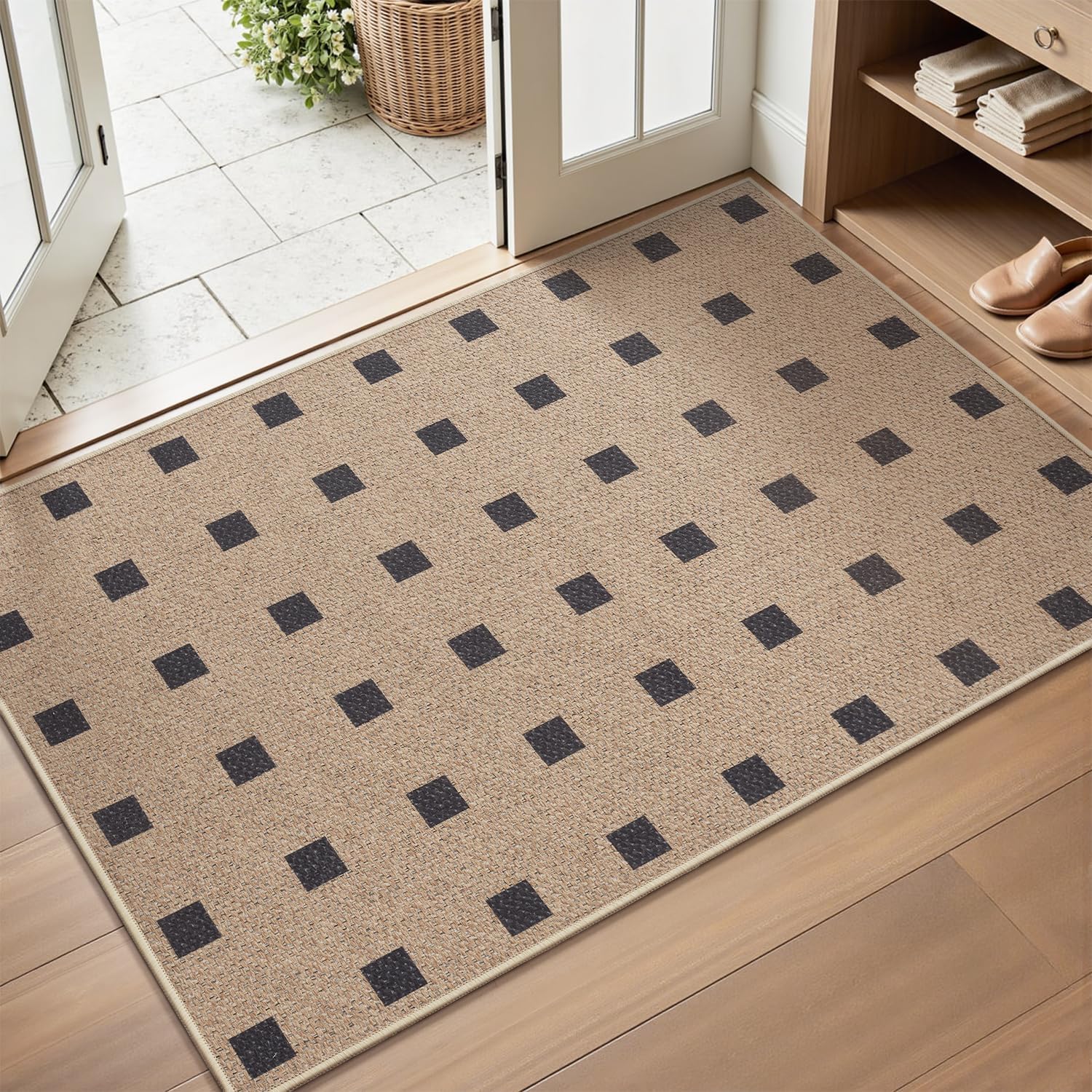 Woven 2x3 Washable Rugs for Entryway and Kitchen