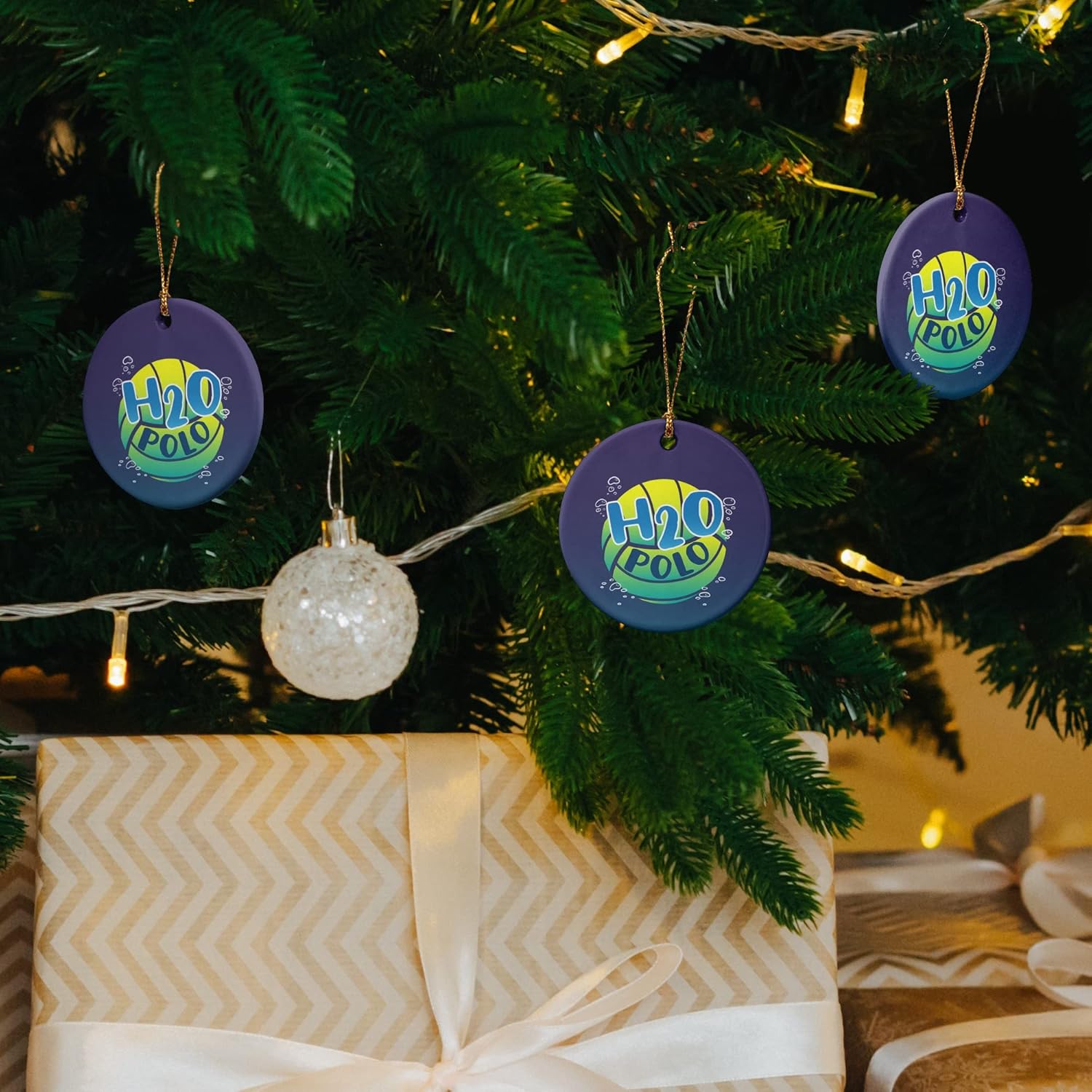 GRAPHICS AND MORE Water Polo Ball Porcelain Christmas Ornament 28 Inches