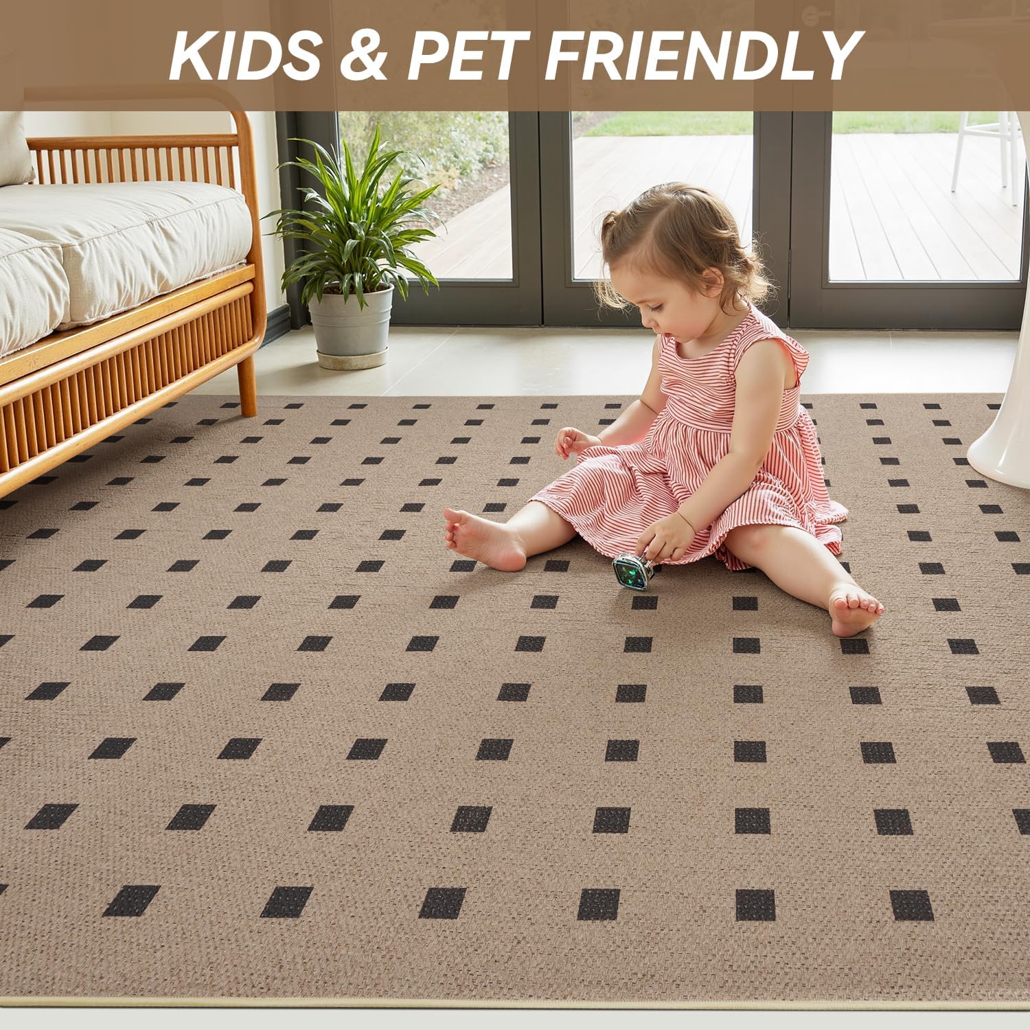 Woven 2x3 Washable Rugs for Entryway and Kitchen