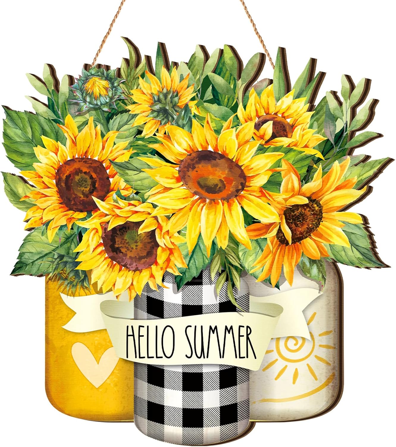 Karenhi Sunflower Welcome Summer Decor Sign
