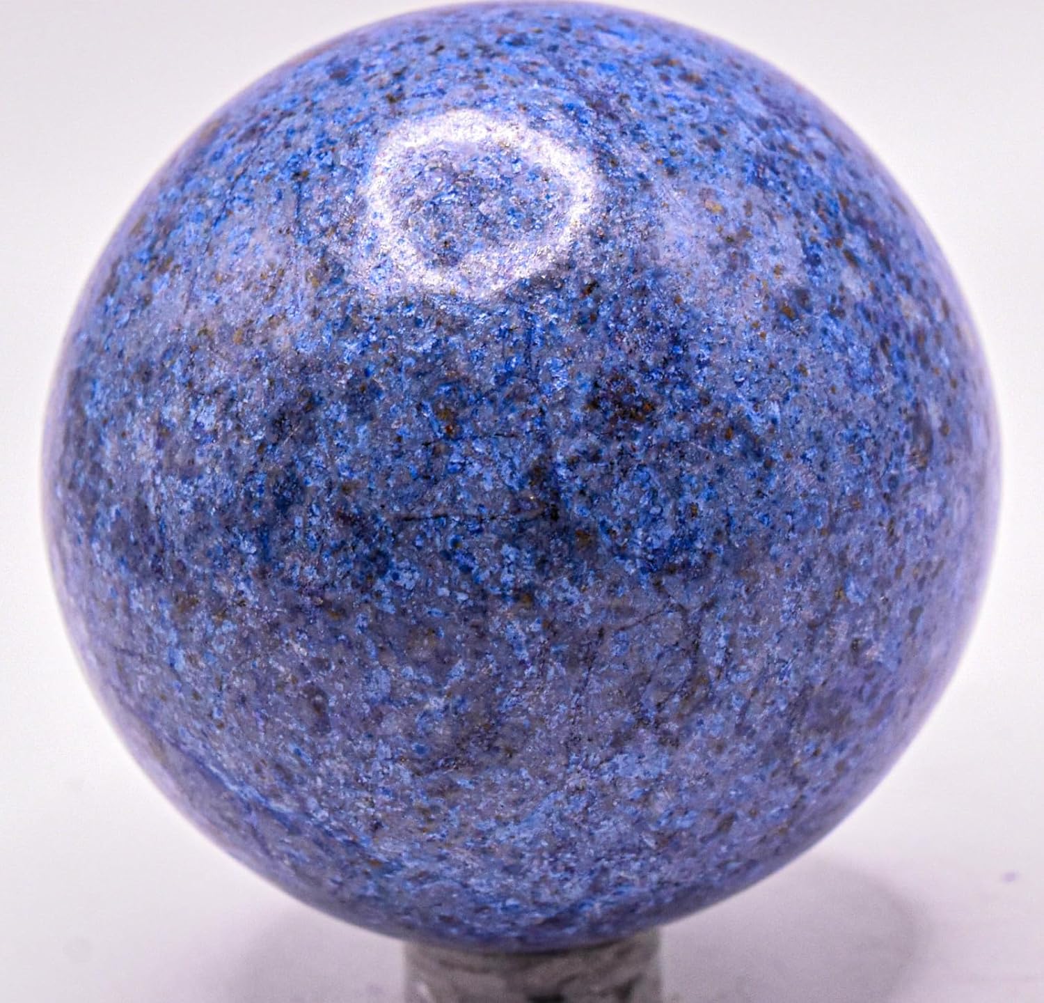 22 Inch Dumortierite Quartz Polished Gemstone Ball - Peru with Stand