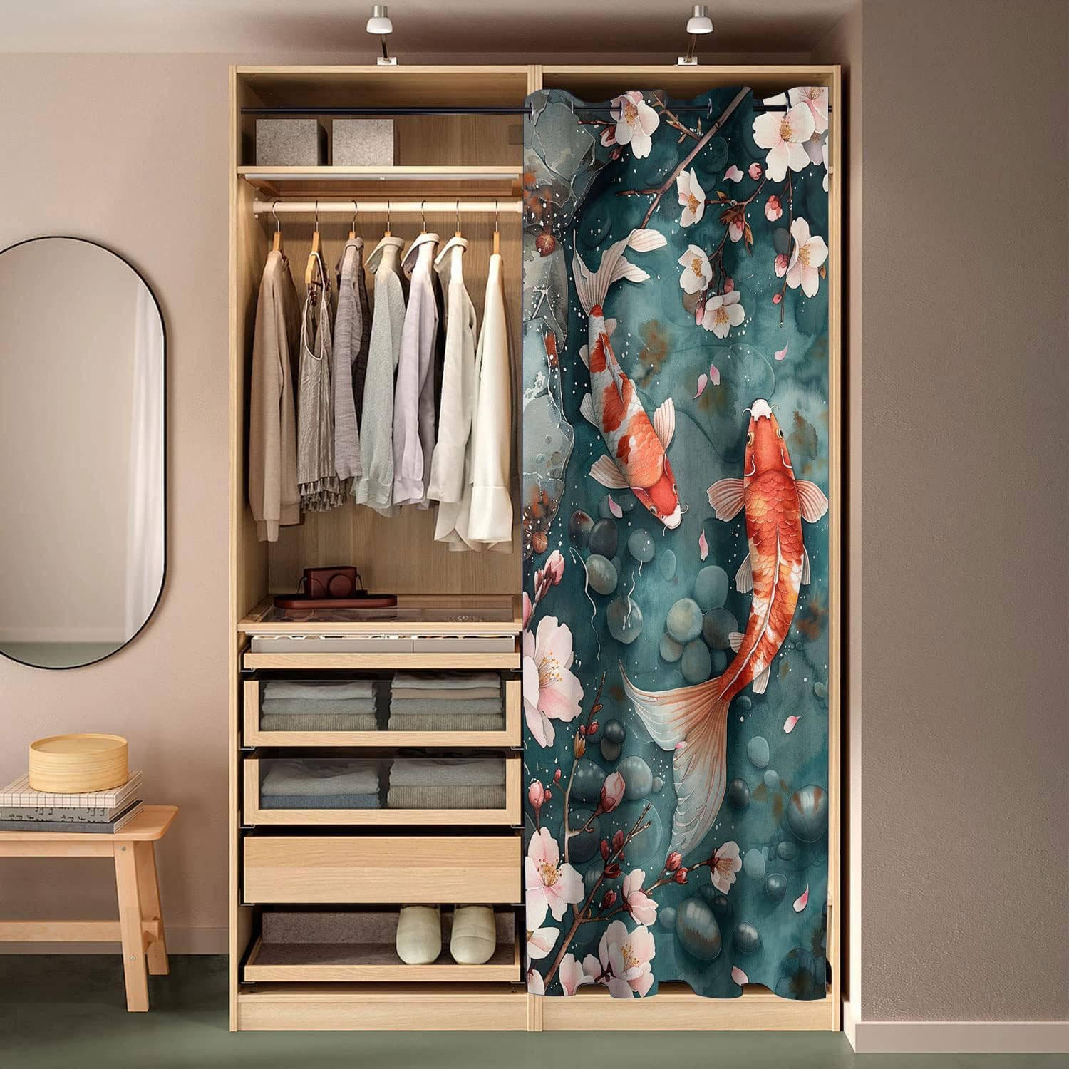 Koi Fish Door Curtains for Doorways