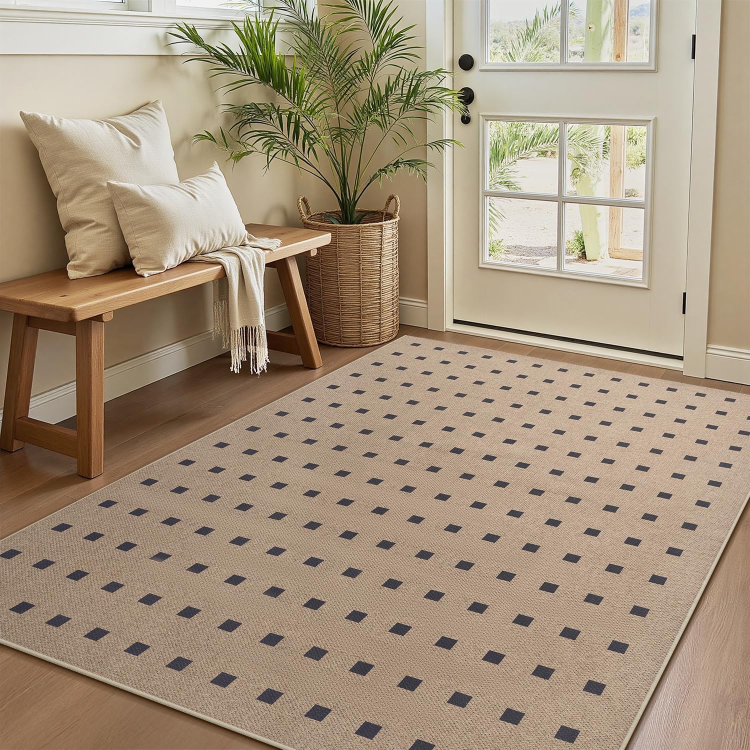 Woven 2x3 Washable Rugs for Entryway and Kitchen
