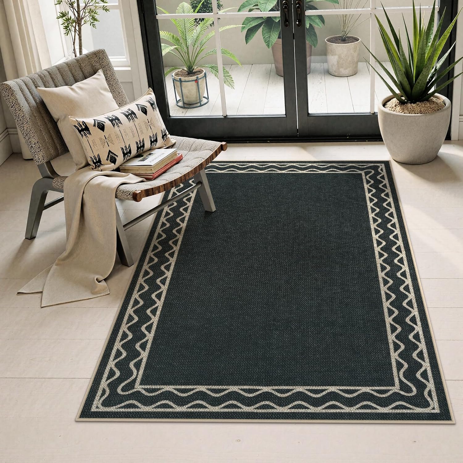 OJIA Easy Jute Front Door Mat 3x5 Black