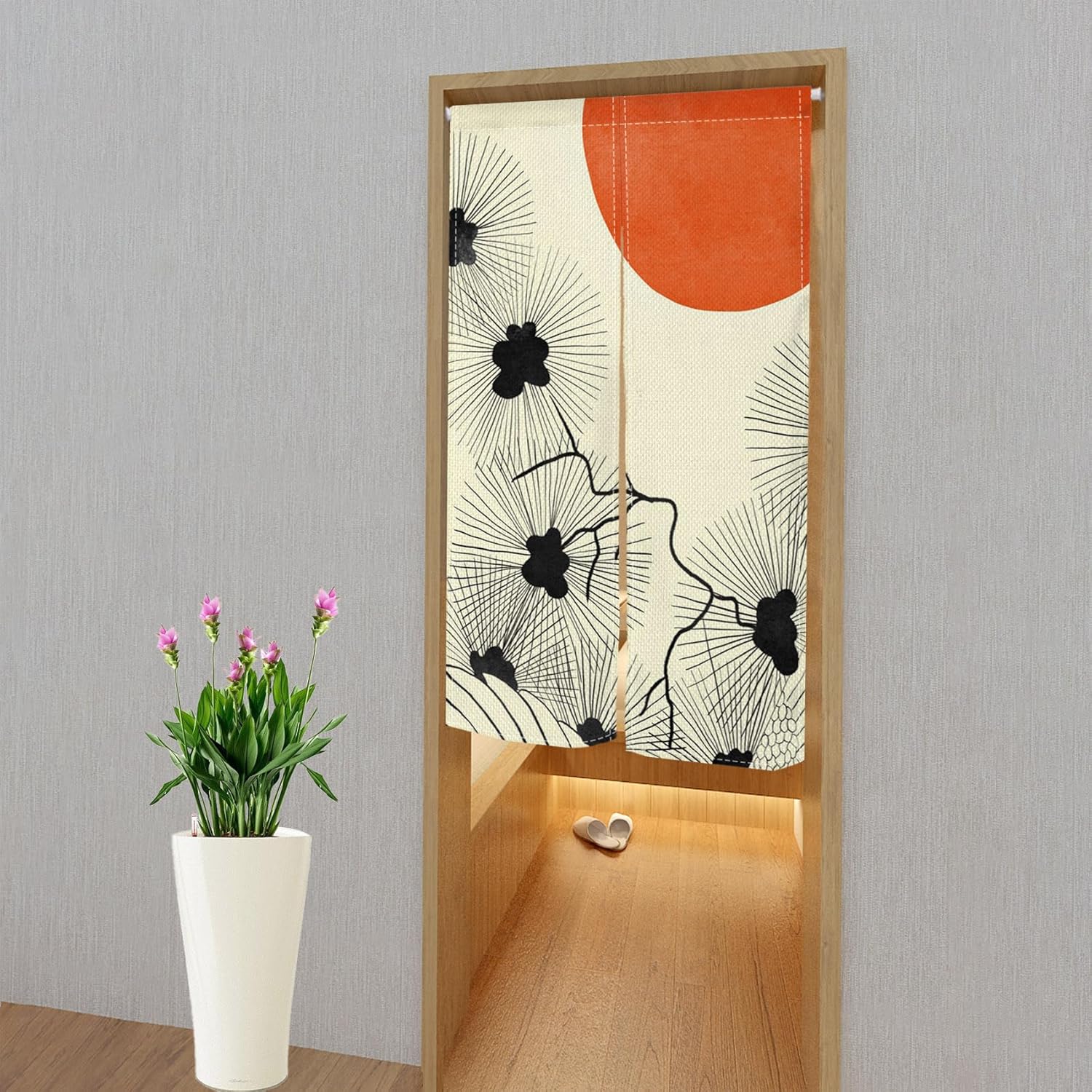 Leowefowa Japanese Doorway Curtain Noren Panel 34x60