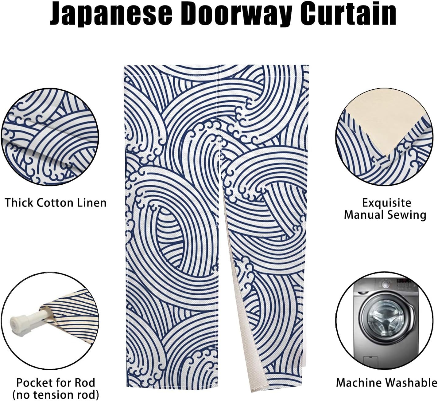 Japanese Style Noren Door Curtain Pink 34x60 Inch