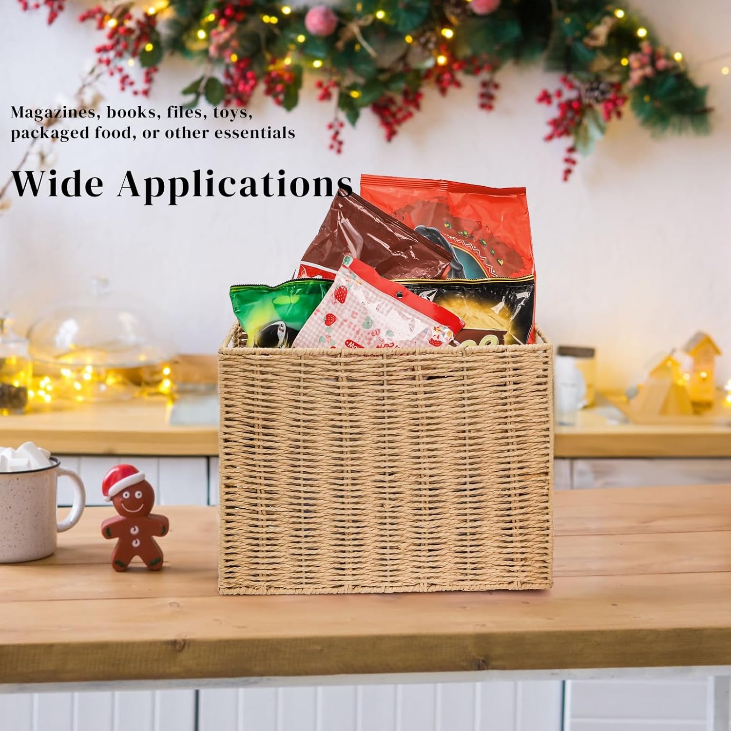 Nagpew Woven Magazine Holder with Handles