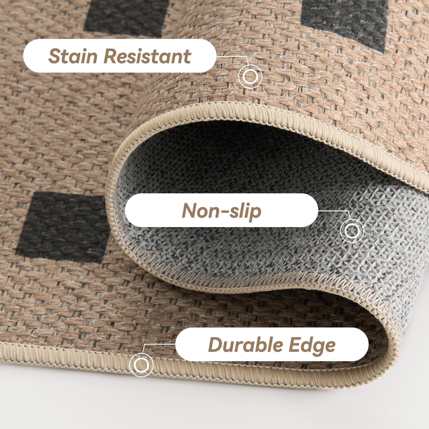 Woven 2x3 Washable Rugs for Entryway and Kitchen