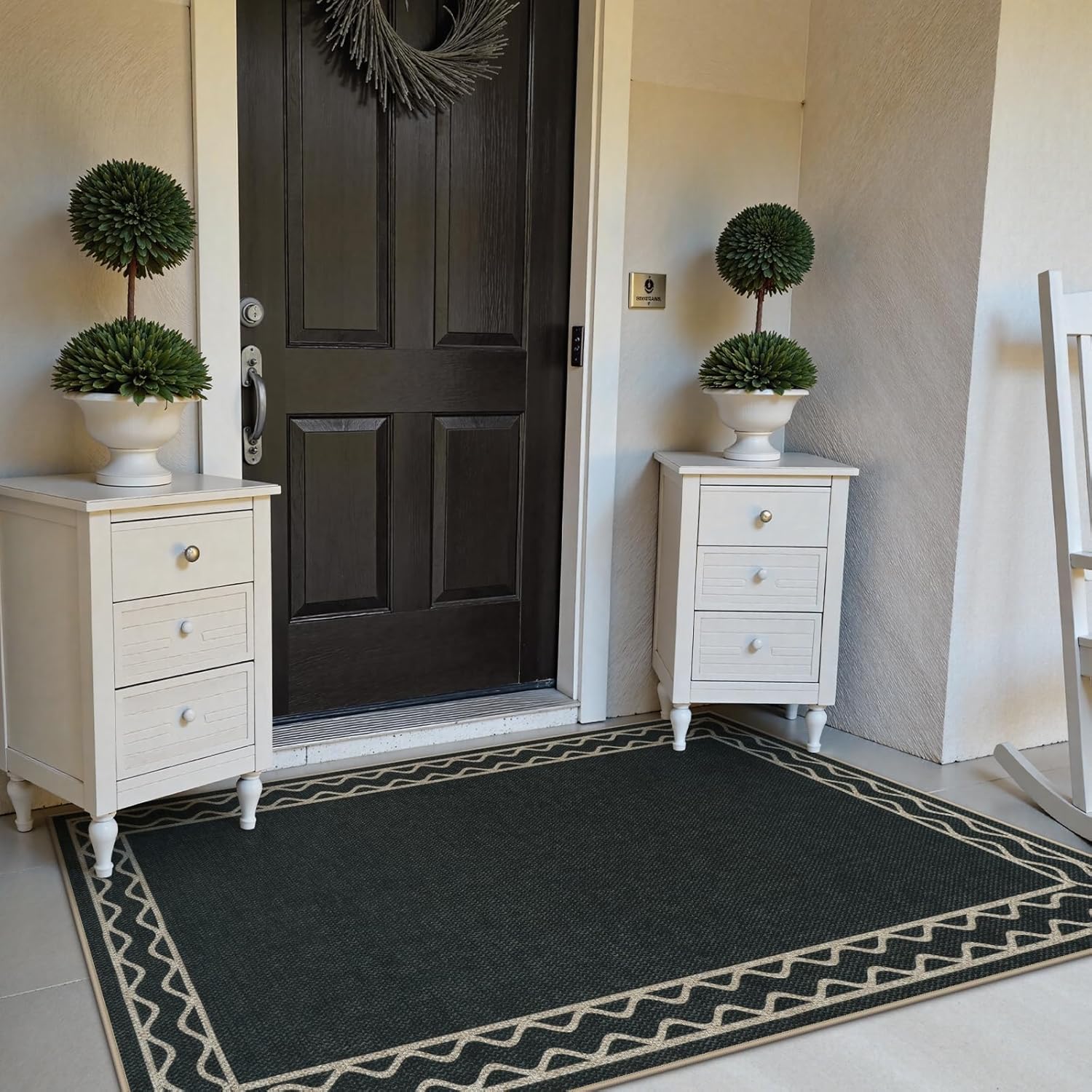 OJIA Easy Jute Front Door Mat 3x5 Black
