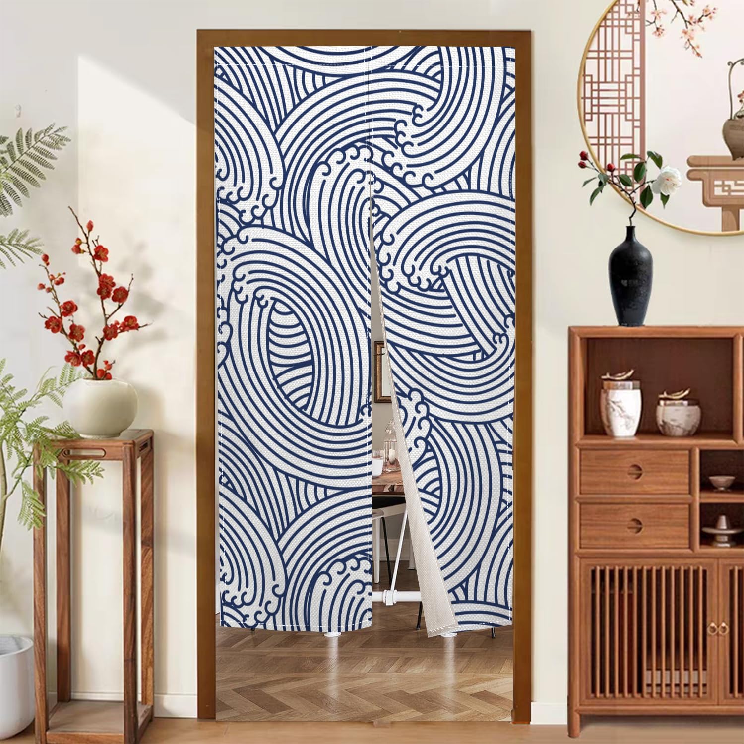 Japanese Style Noren Door Curtain Pink 34x60 Inch
