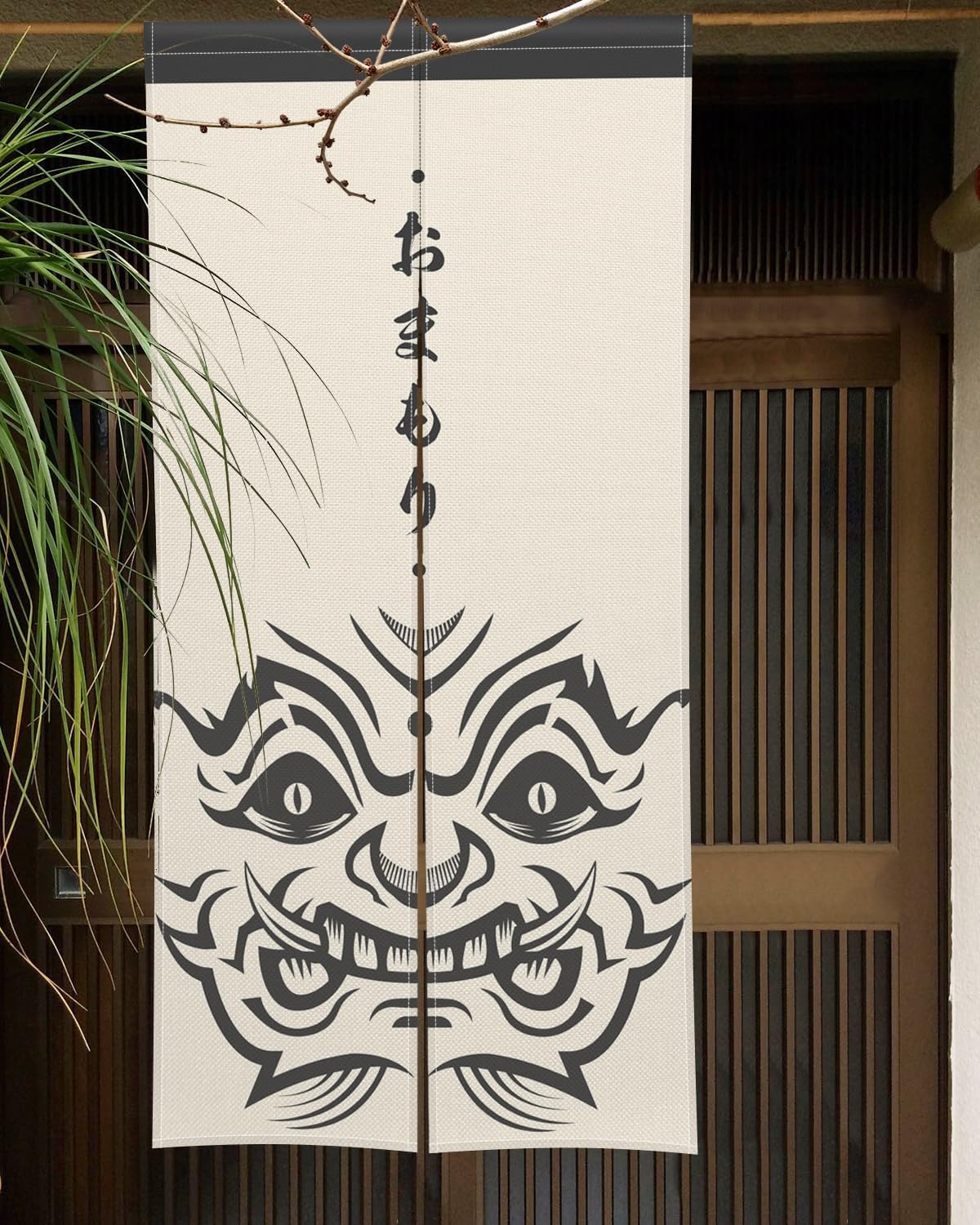 Traditional Japanese Noren Door Curtain with Funny Print