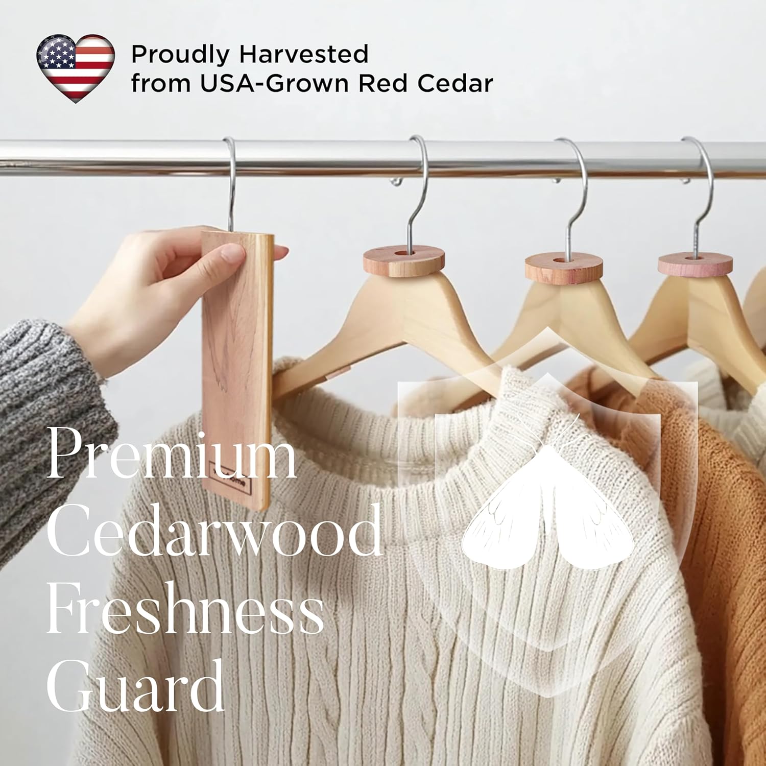 WAYHOME Cedar Blocks for Clothes Storage 40-Pack Natural Freshener