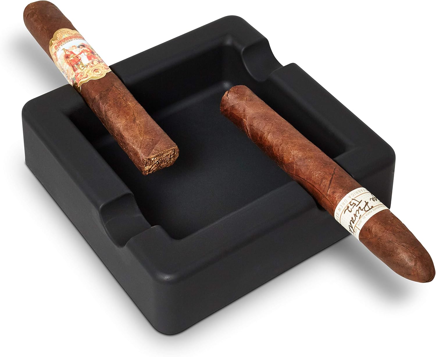 Sturdy Silicone Ashtray for Large Cigars - Matte Black
