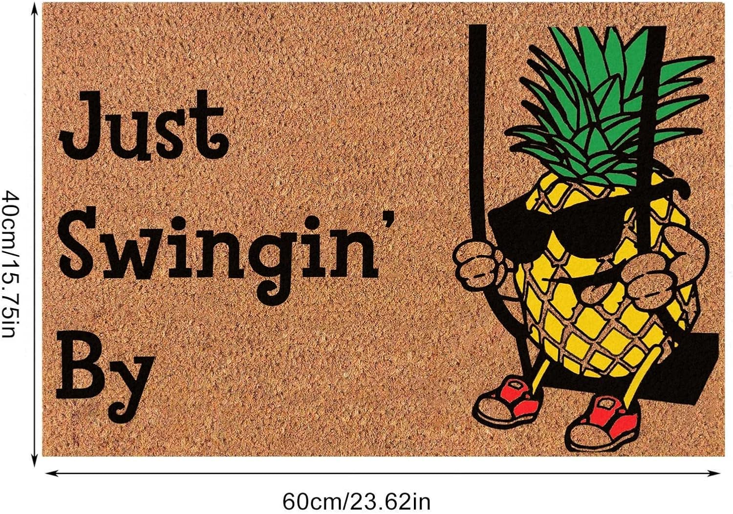 Fun Upside Down Pineapple Welcome Doormat