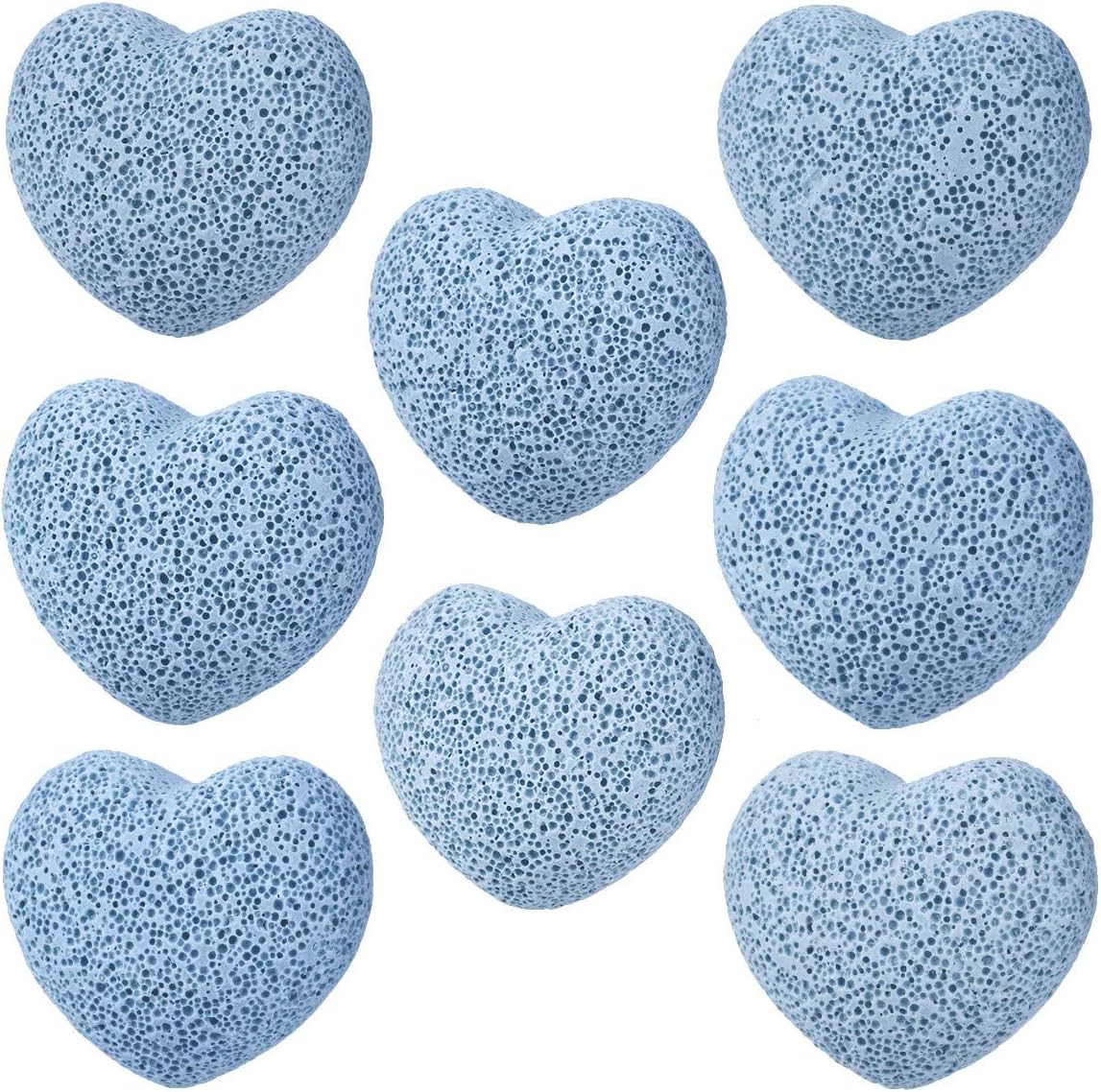 SUNYIK Lava Rock Puffy Heart Diffuser Set Blue Pack of 5