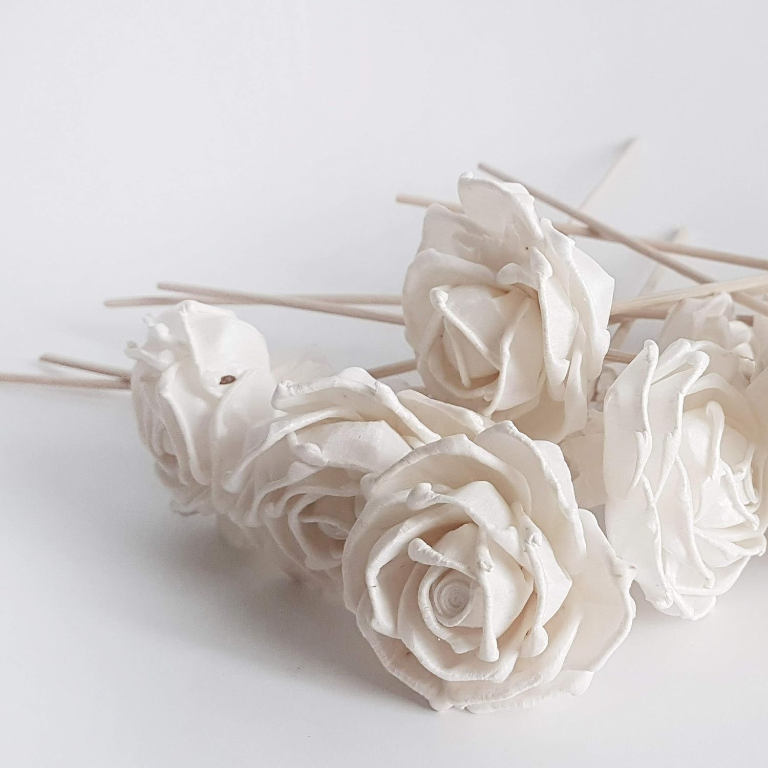 10 Rosa Wedding Bell Rose Sola Flower Diffuser Set