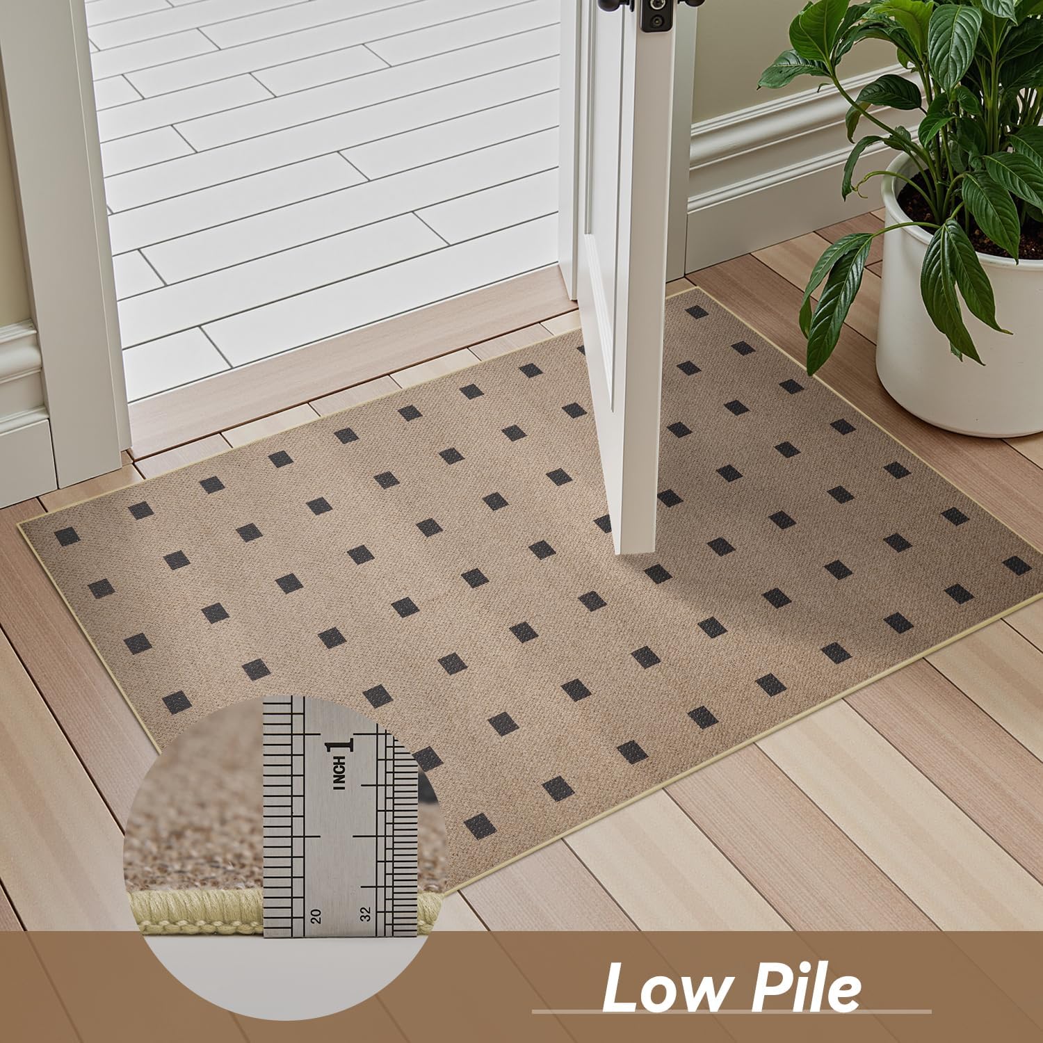 Woven 2x3 Washable Rugs for Entryway and Kitchen