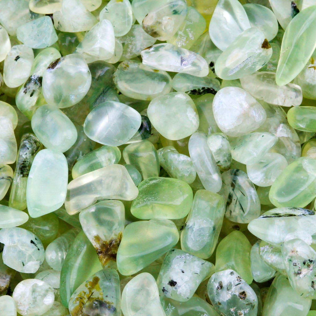 SUNYIK Green Prehnite Tumbled Stones 1 Pound