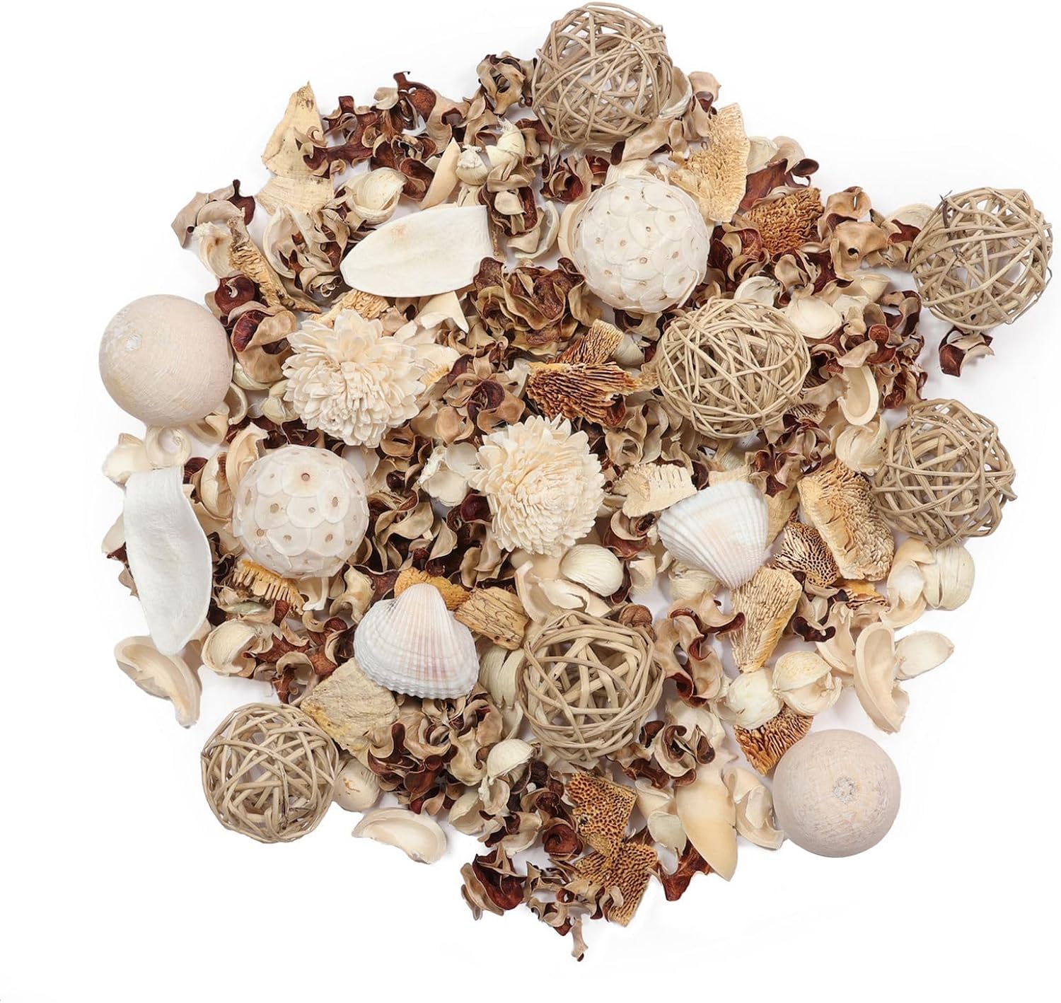 Decorative Natural Potpourri Mix with Seashells and Rattan