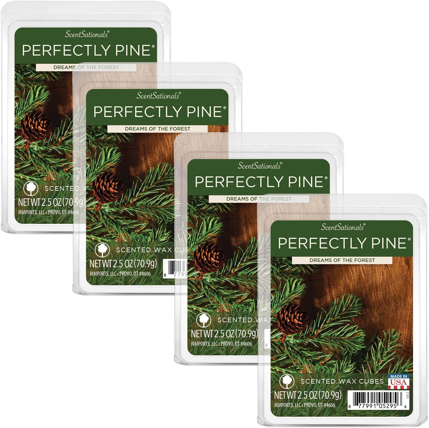 Scentsationals Wax Melts - Perfectly Pine Scented Fragrance - 24 Cubes Pack