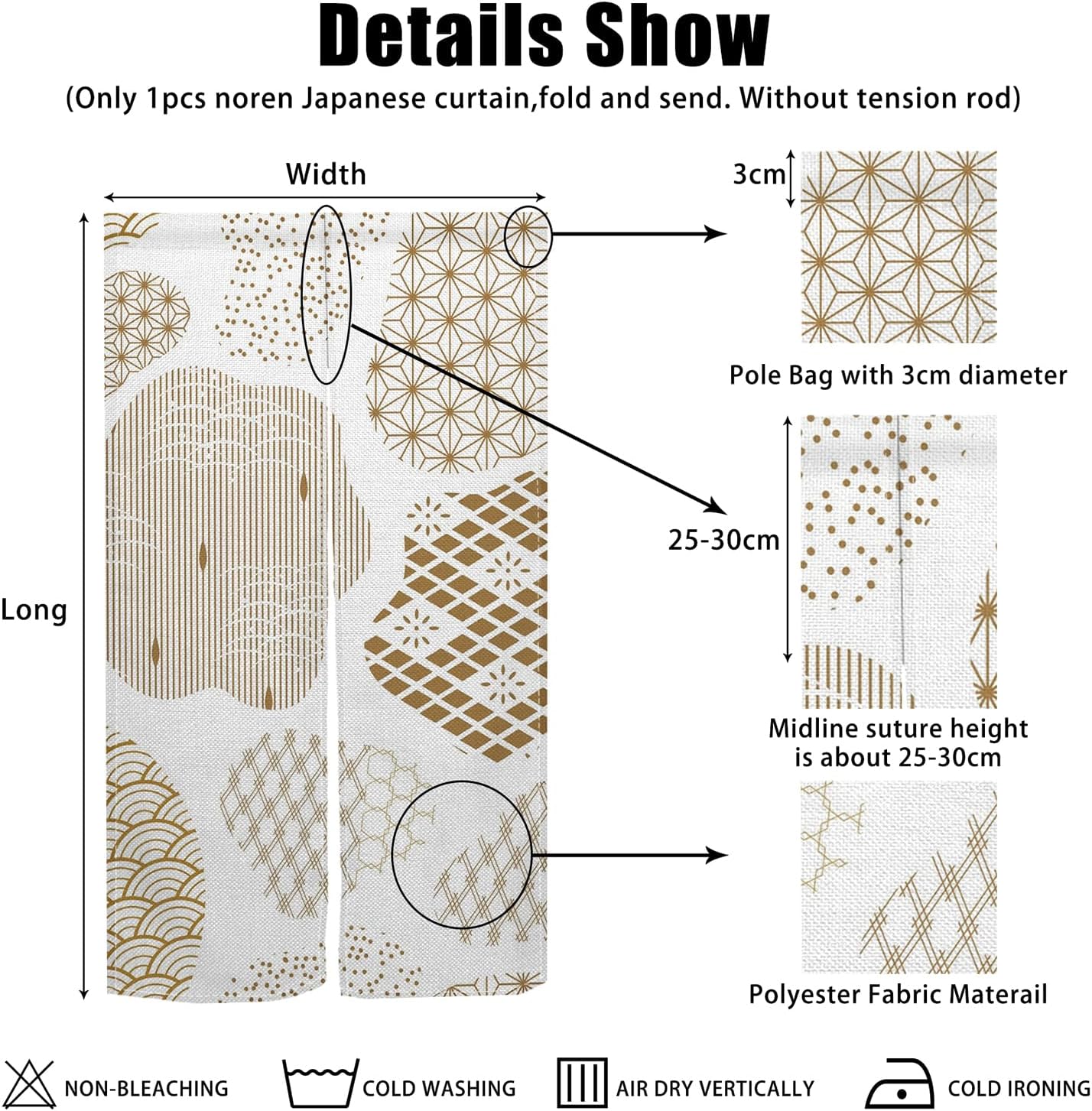 Japanese Noren Door Curtain 34x60 Inch Privacy Divider 1