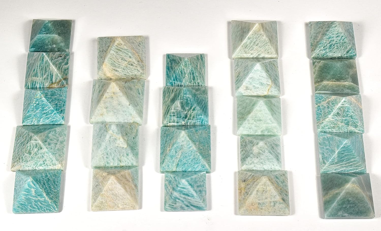 HQRP Blue Green Amazonite Pyramid Gemstone