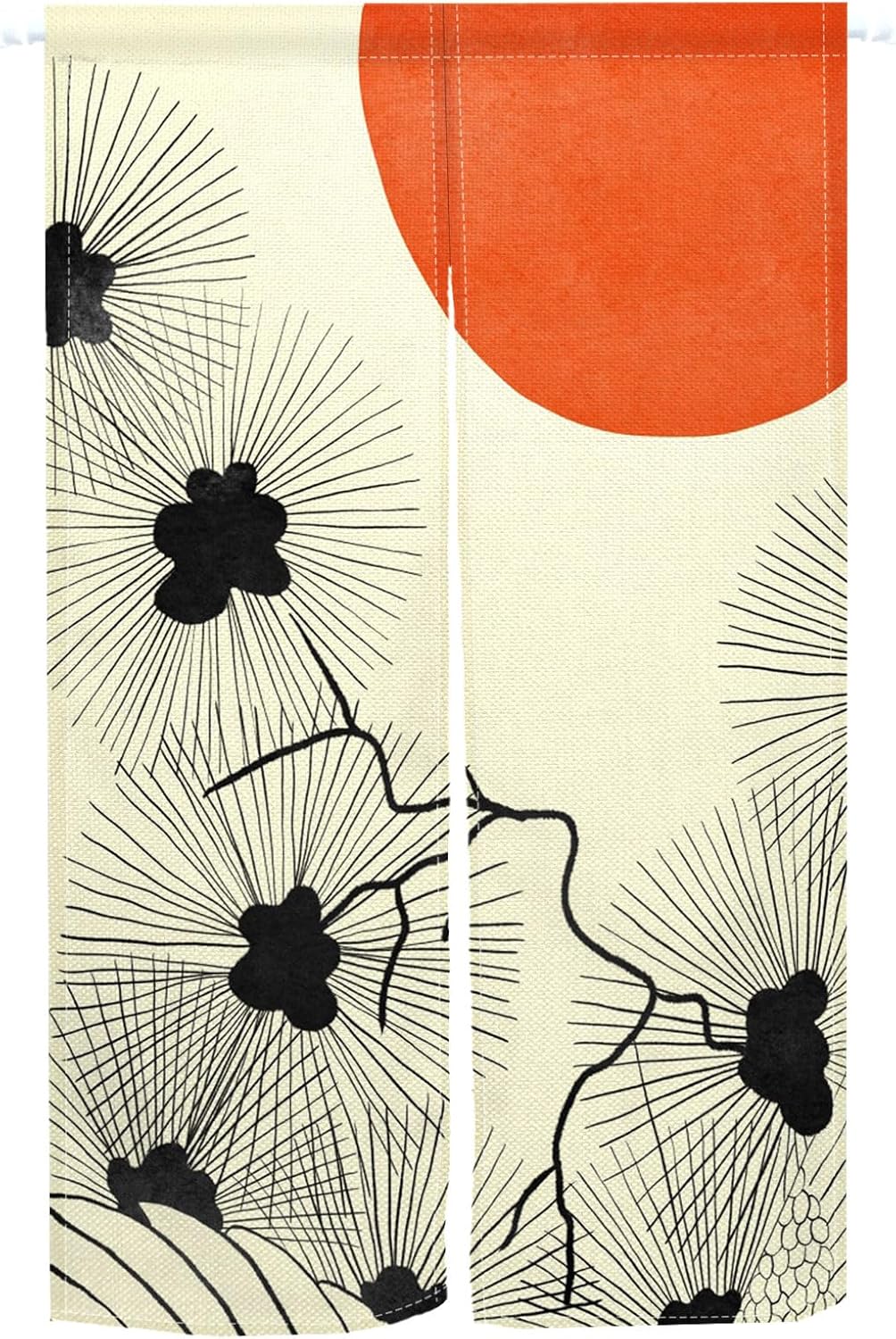 Leowefowa Japanese Doorway Curtain Noren Panel 34x60
