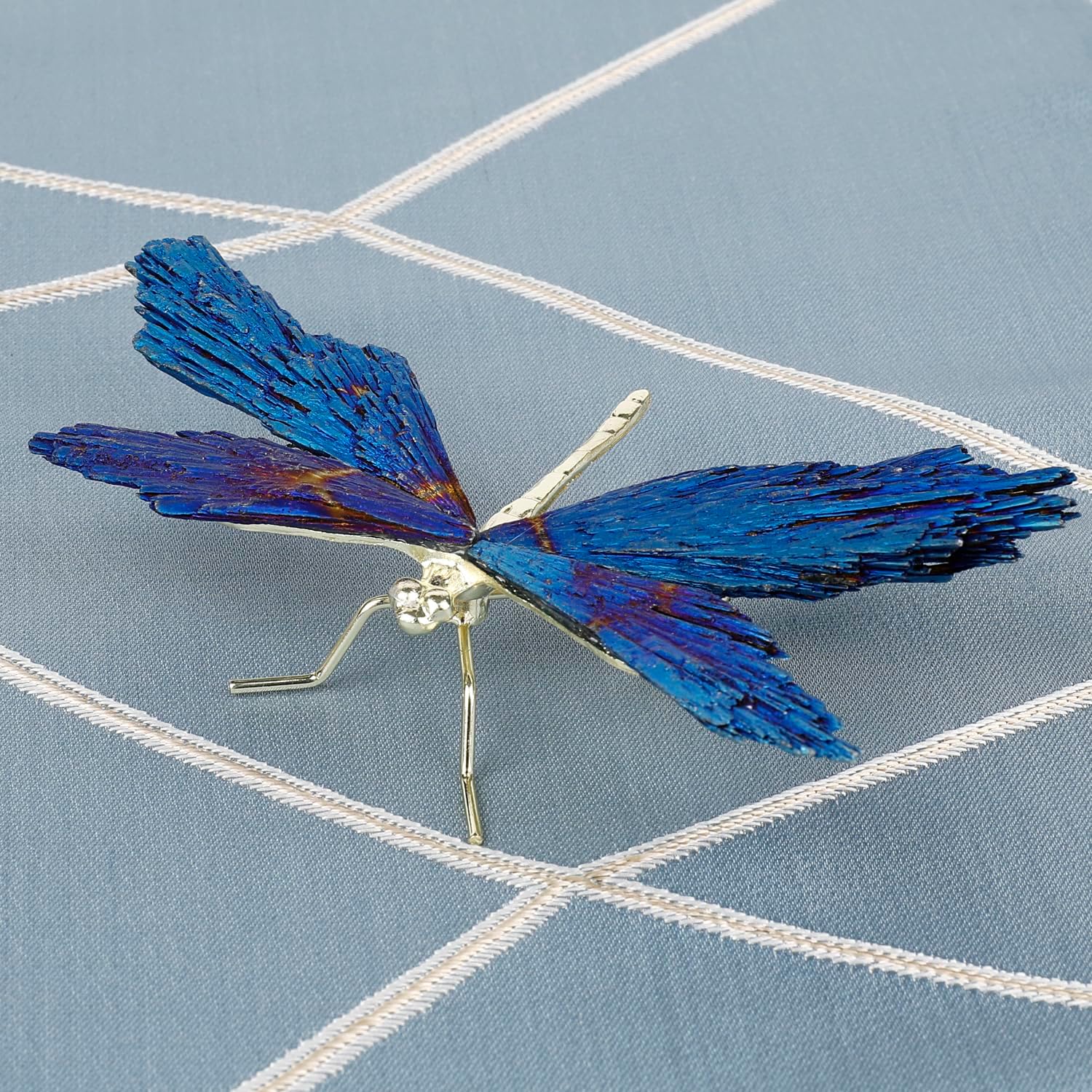 Aura Kyanite Dragonfly Crystal Decor with Stand