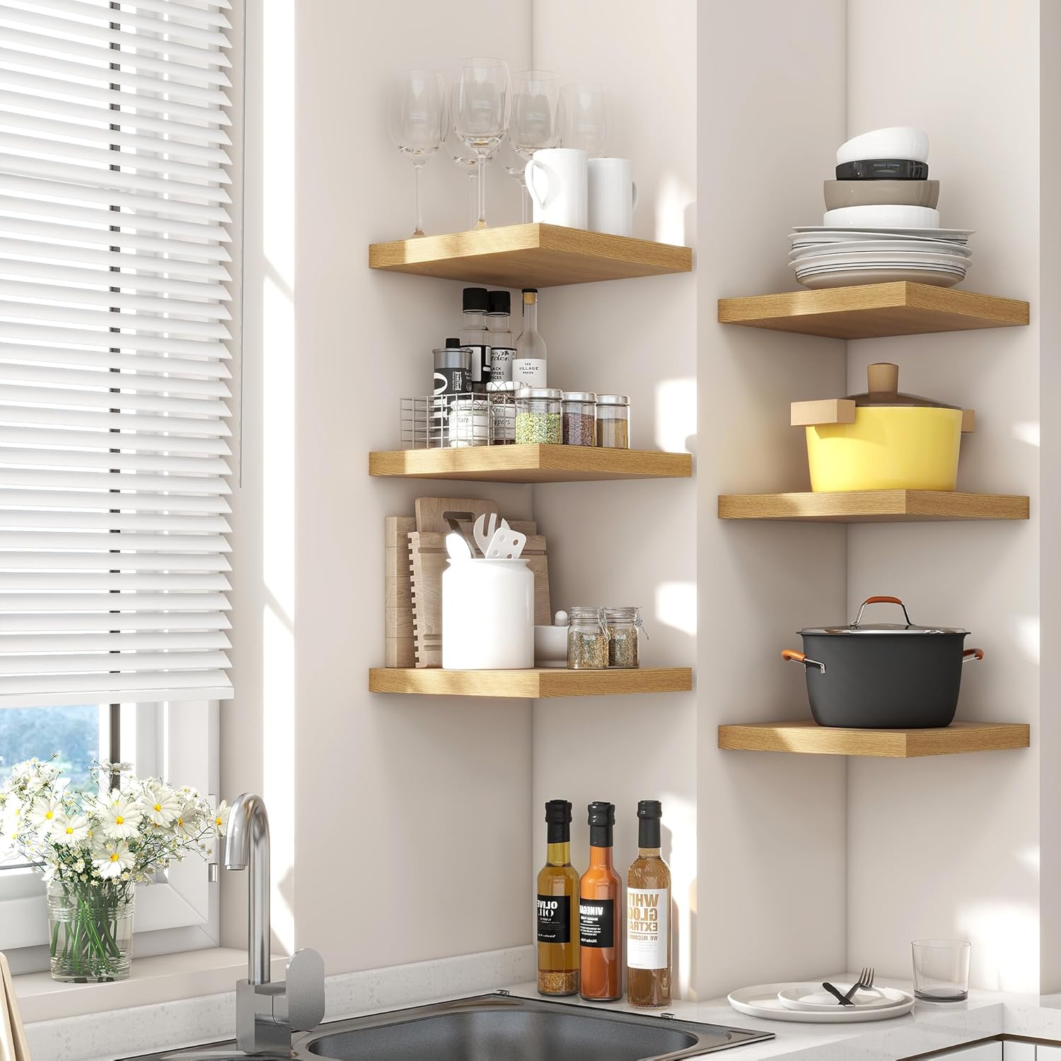 Venusmiles Square Floating Shelves 3 Pack