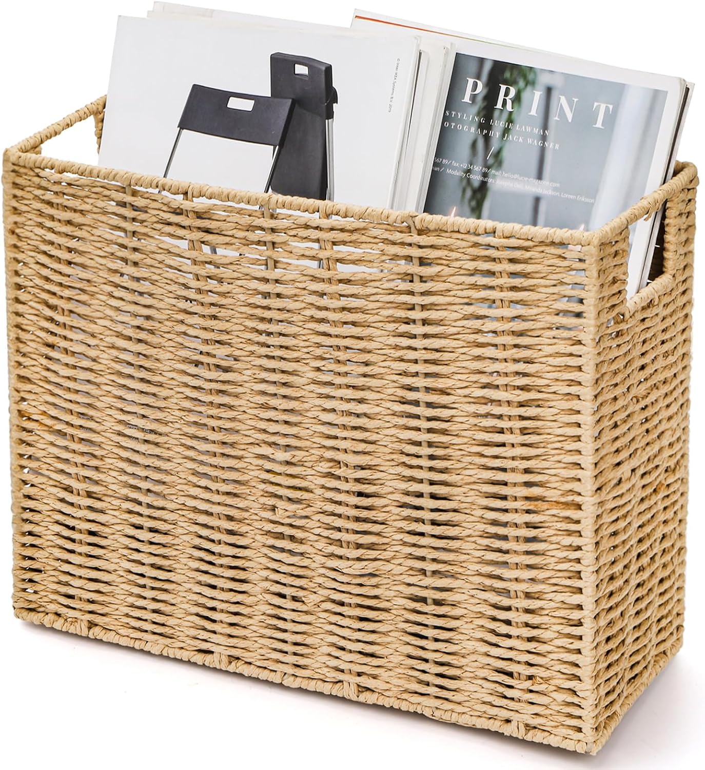 Nagpew Woven Magazine Holder with Handles