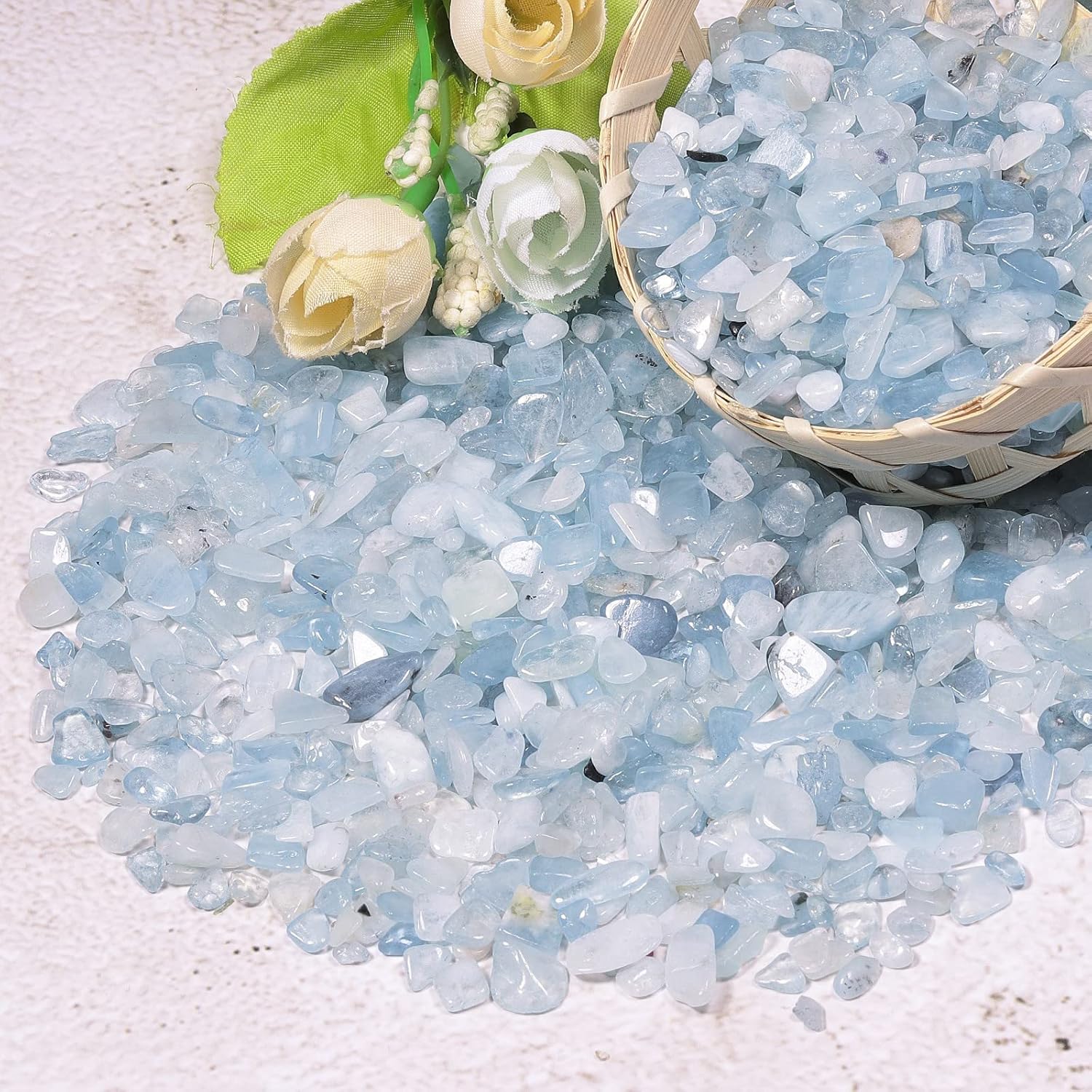 Blue Aquamarine Tumbled Stones for Healing and Decor