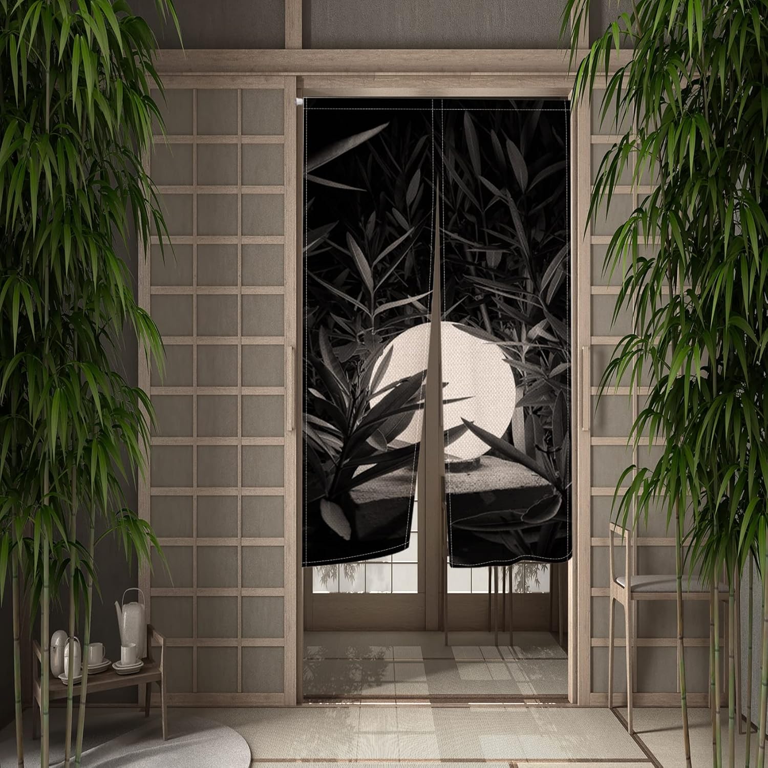 Leowefowa Japanese Noren Curtain 34x60inch Privacy Divider