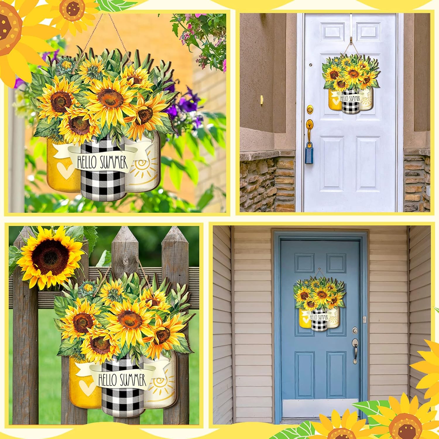 Karenhi Sunflower Welcome Summer Decor Sign
