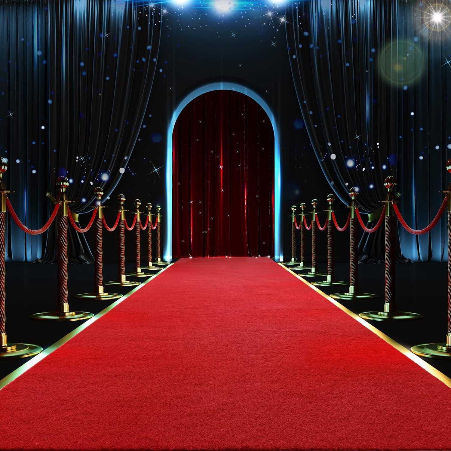 HOMBYS 450 GSM Extra Thick Red Carpet Runner 26x30 ft
