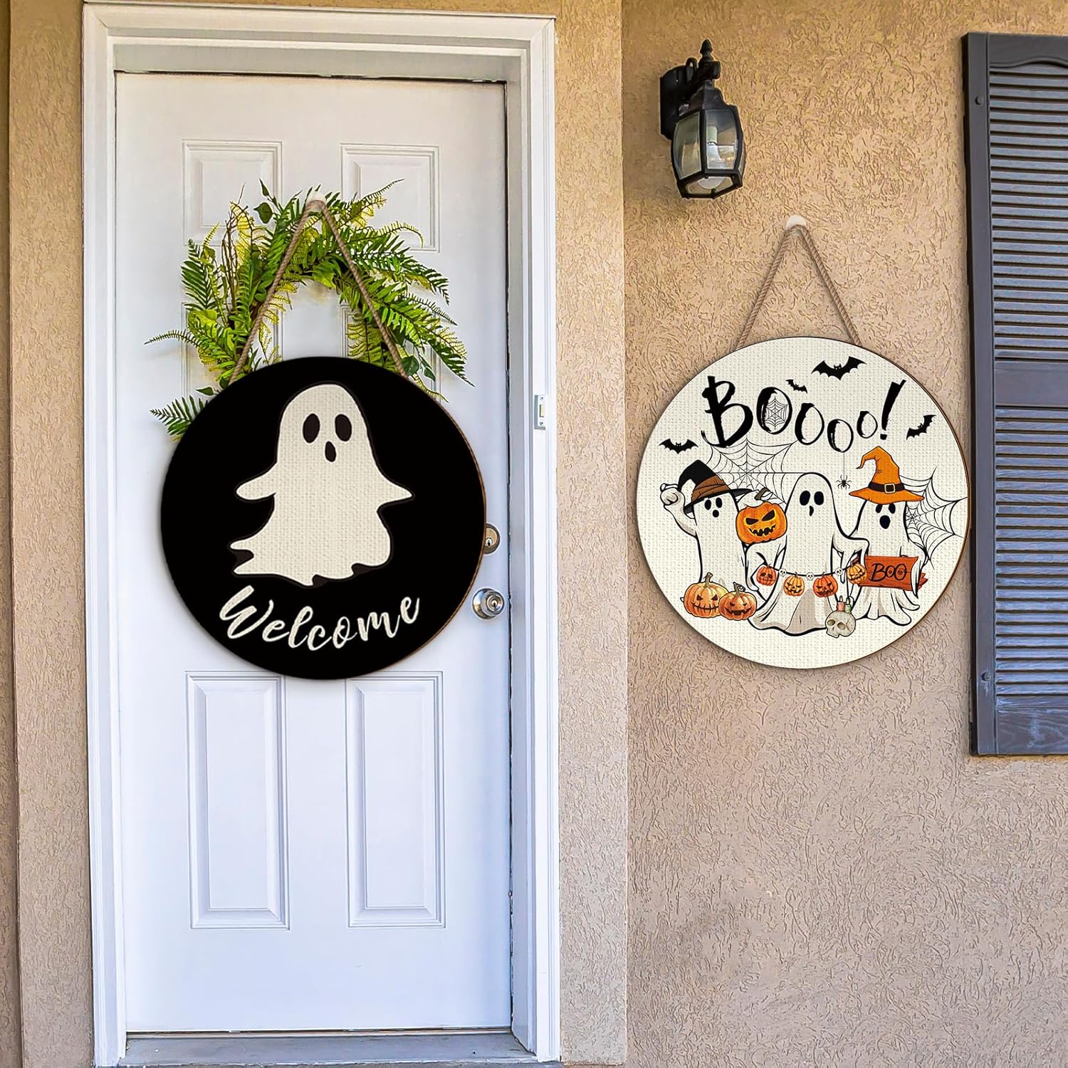 3 Pcs Halloween Wreath Front Door Decorations