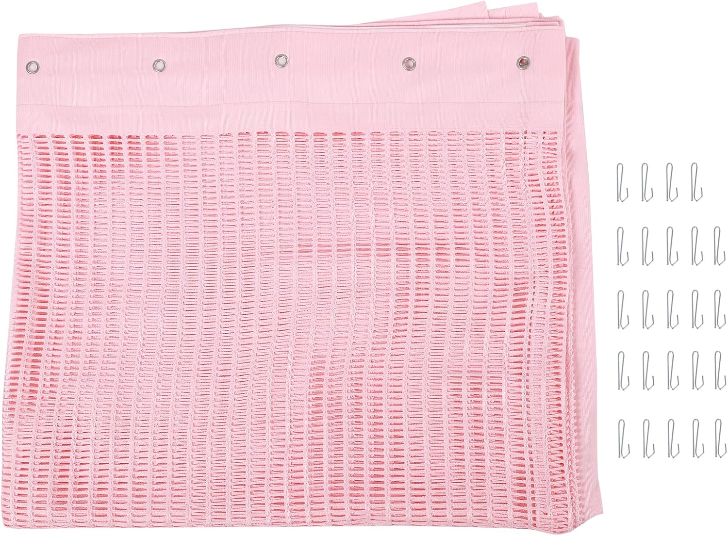 TFCFL 12ft x 8ft Privacy Curtain with Mesh Top and 24 Hooks