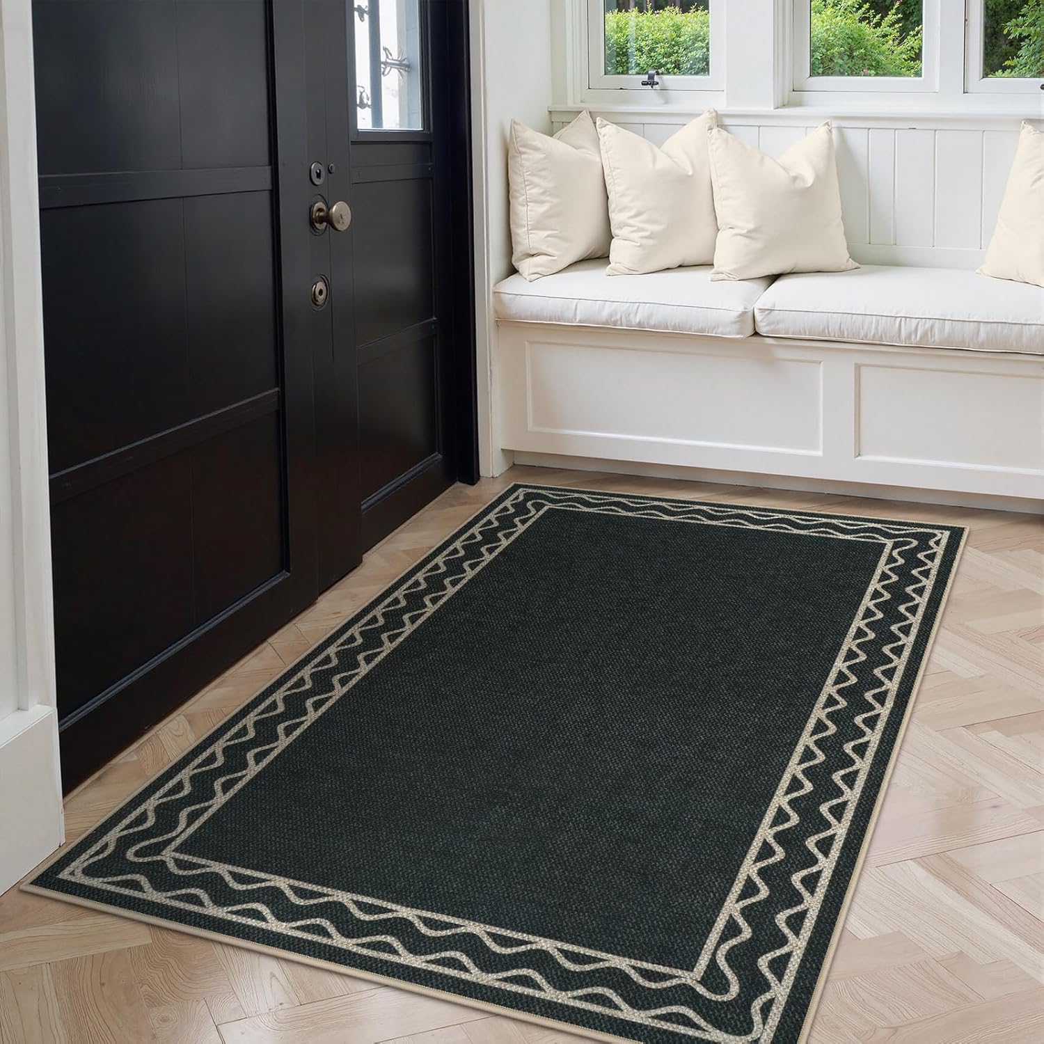 OJIA Easy Jute Front Door Mat 3x5 Black
