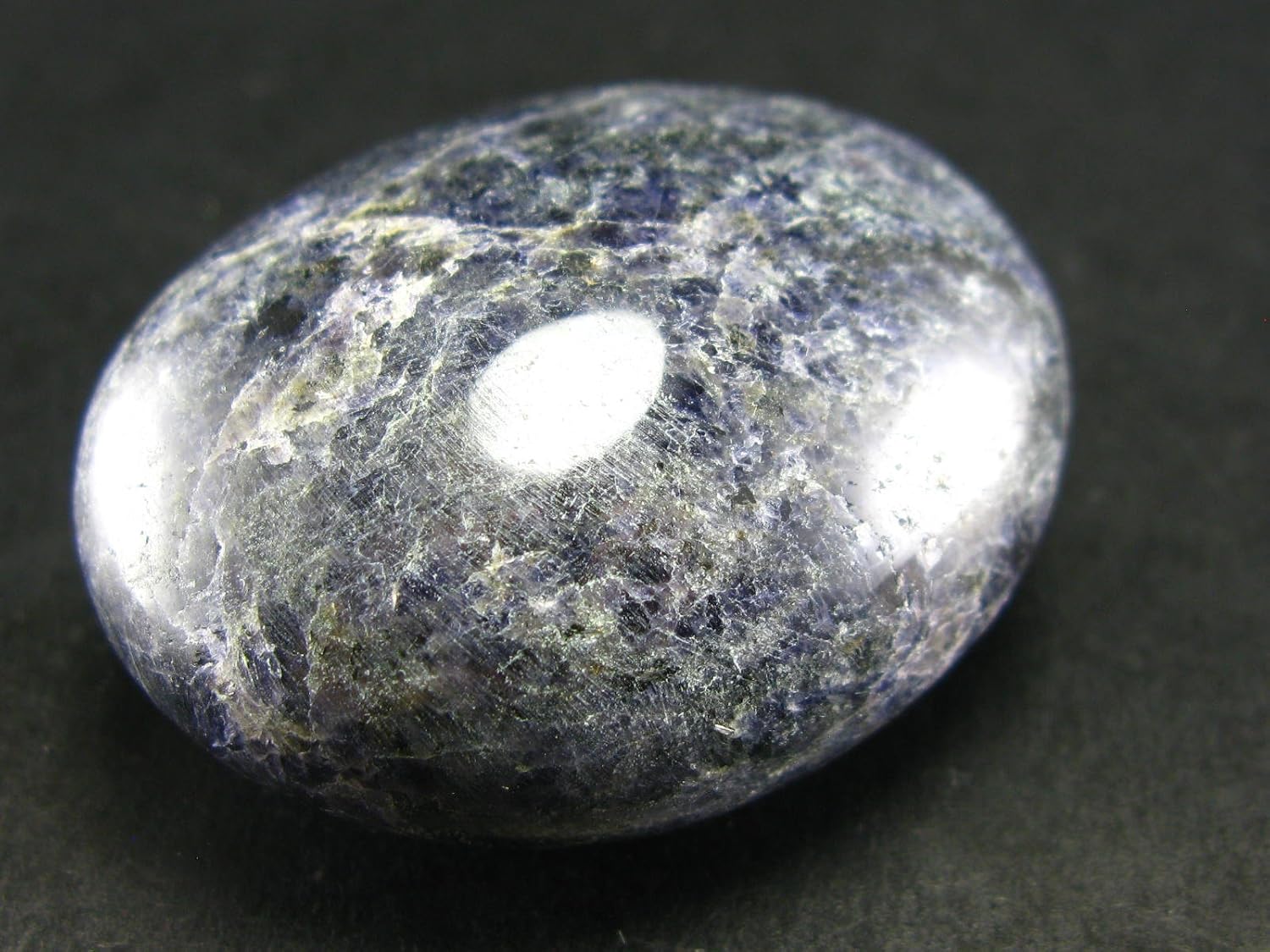 Blue Iolite Tumbled Stone From Tanzania 22 Inch
