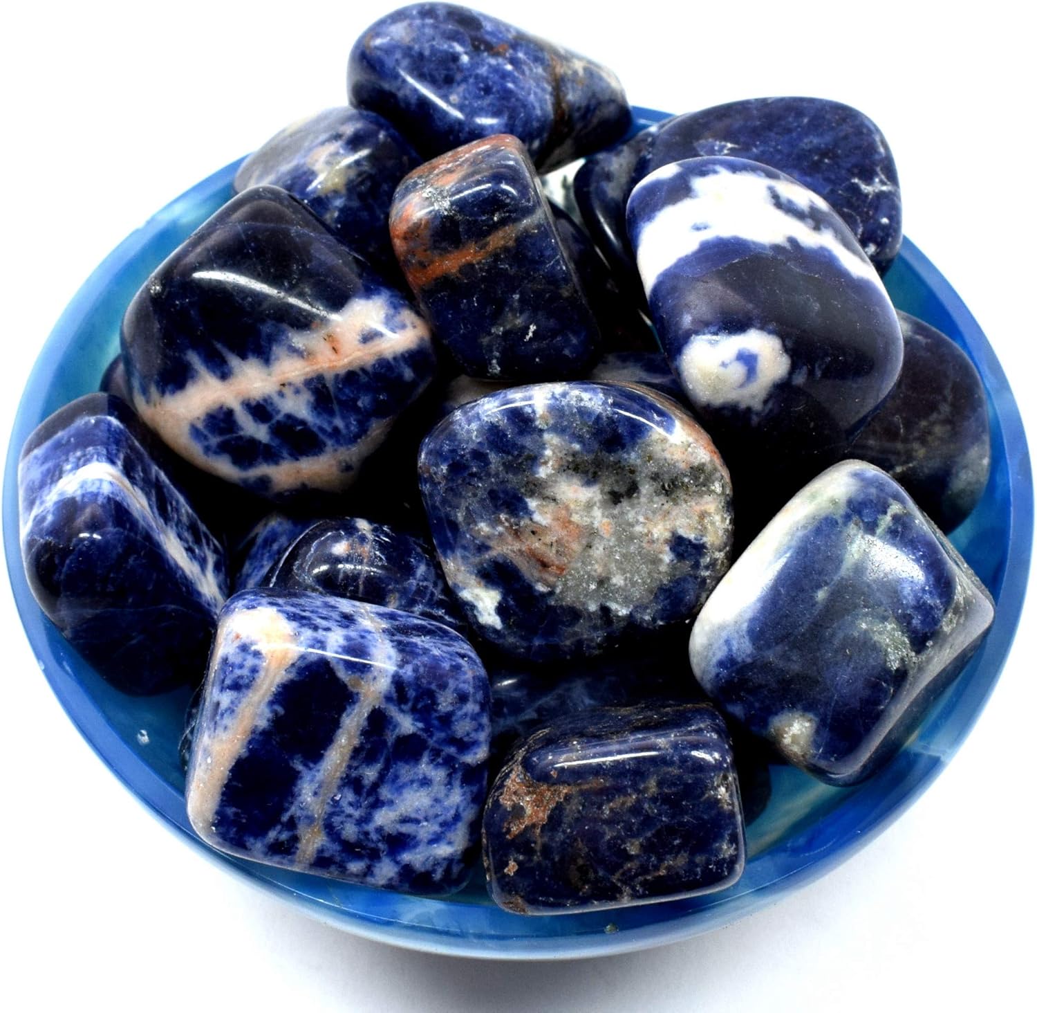 Natural Blue Sodalite Tumbled Stones 5PCS from South Africa
