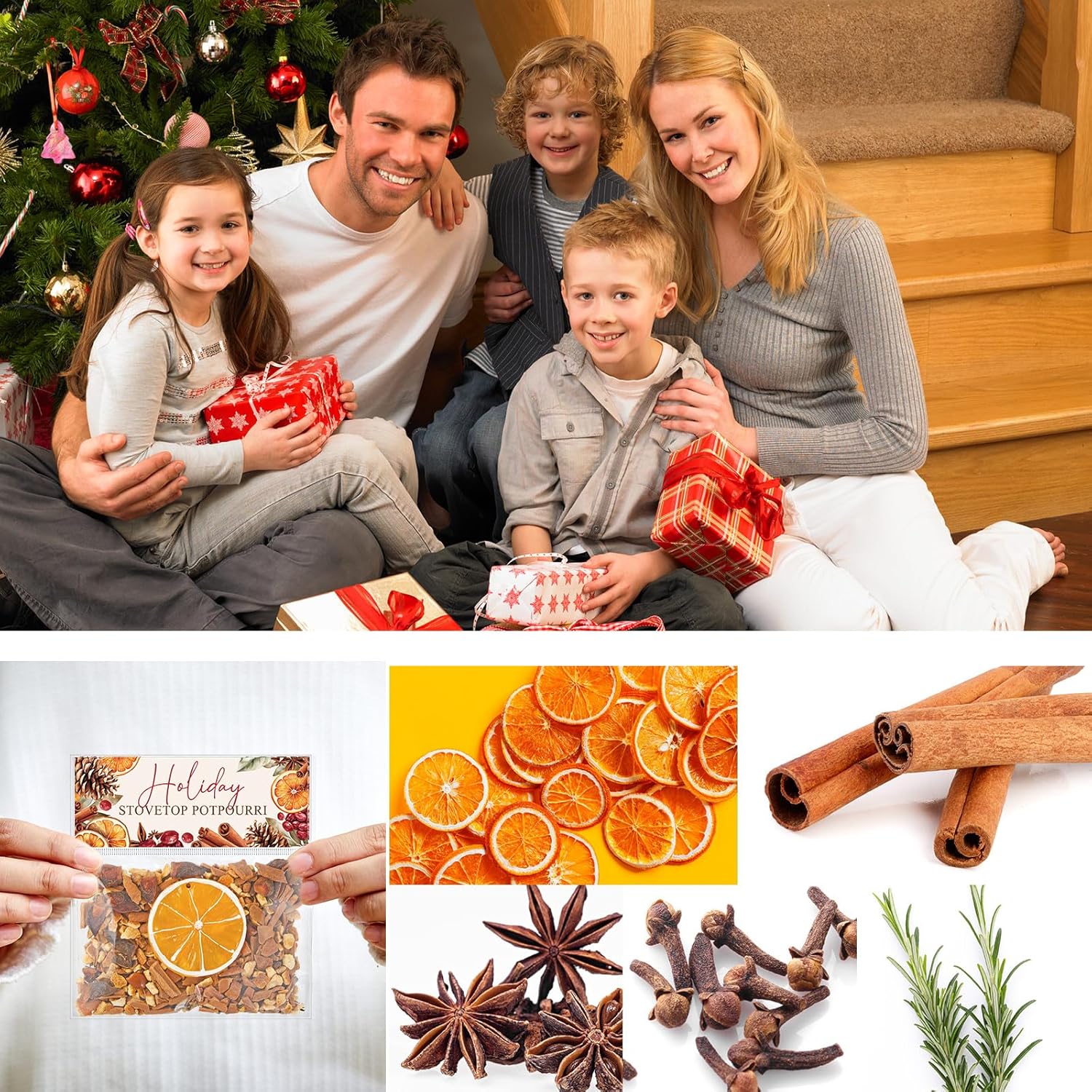 6 Pack Potpourri Simmer Pot Kit - Holiday Scent Stocking Stuffer Gifts