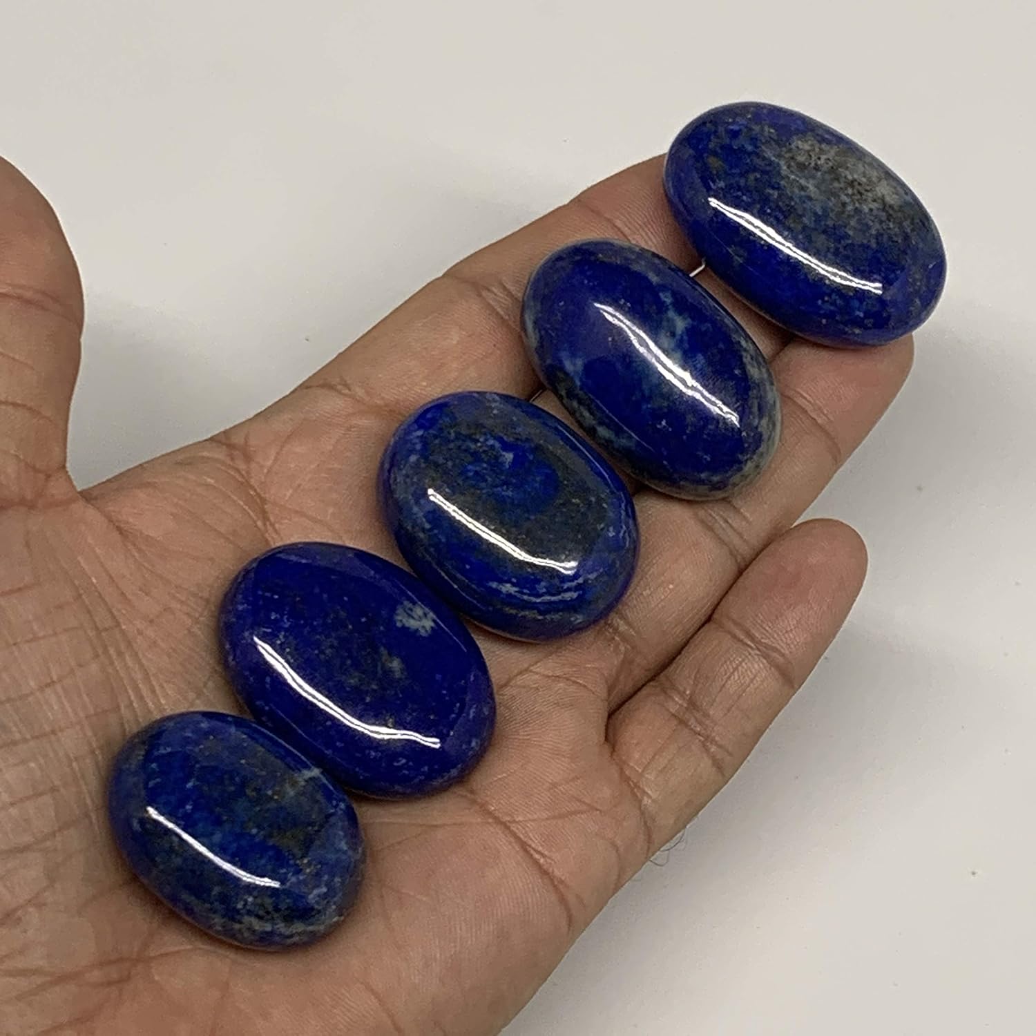 5pcs Natural Blue Lapis Lazuli Palm Stones from Afghanistan