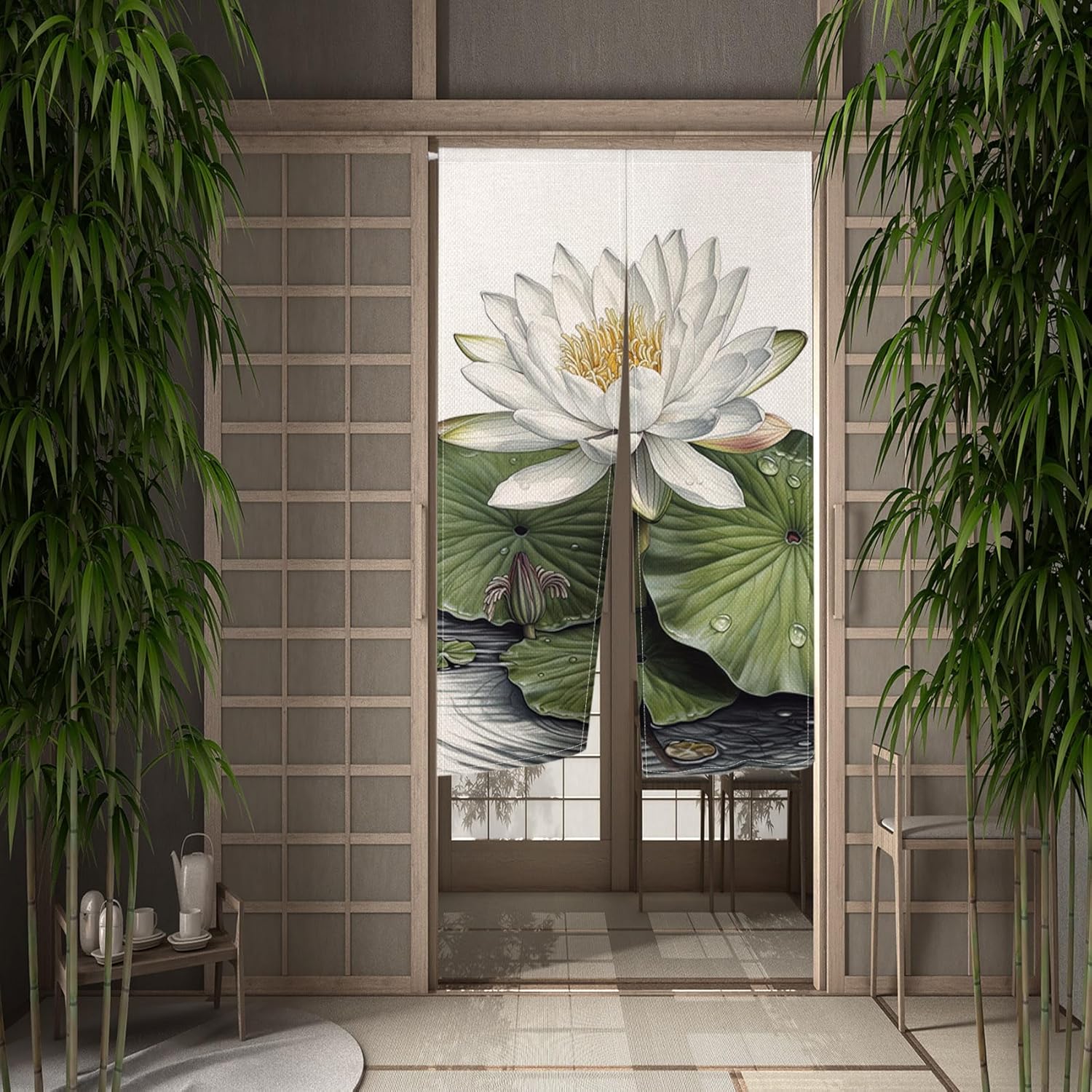 Leowefowa Noren Doorway Curtain Decor Panel